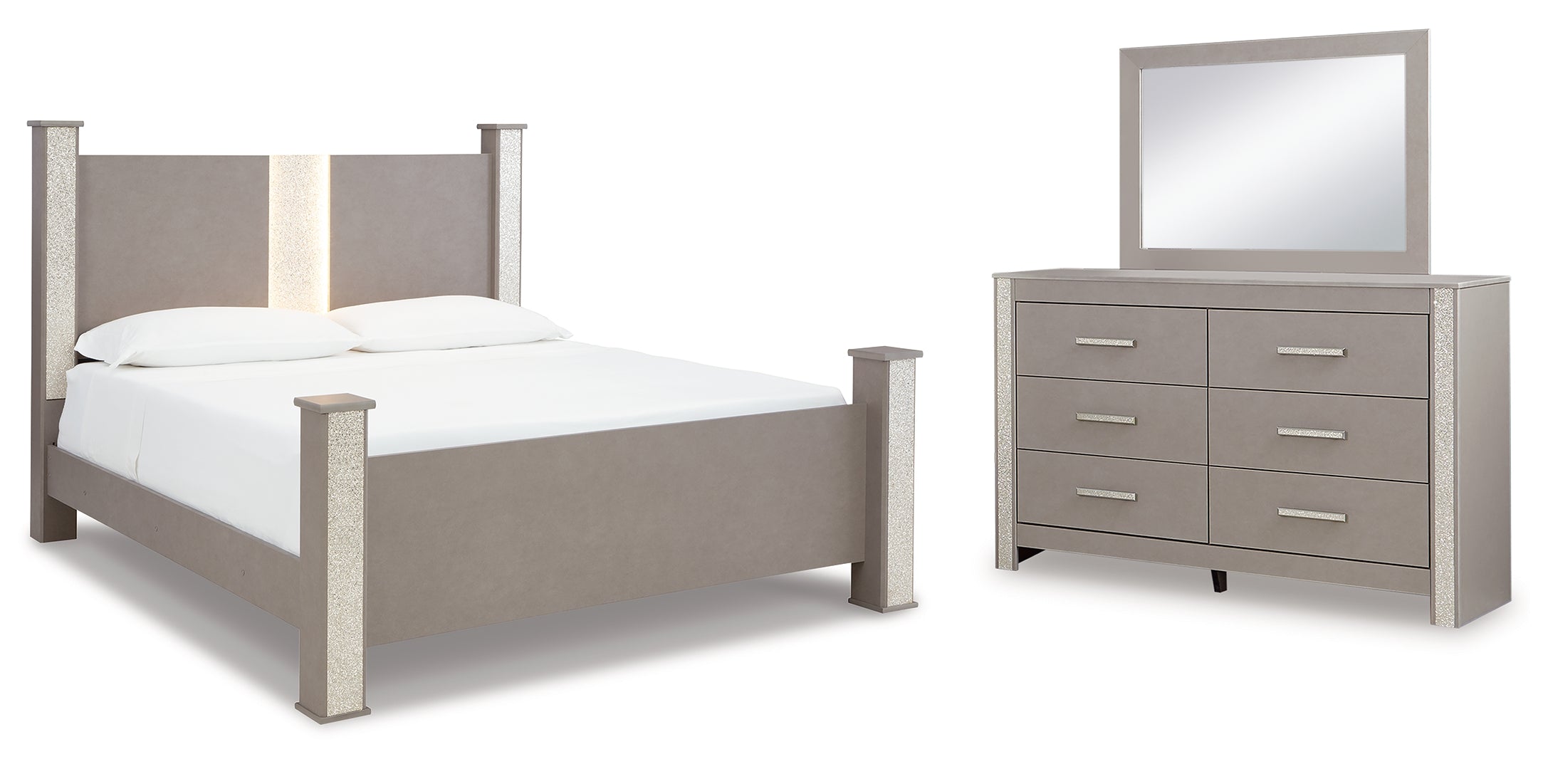 Surancha Grey Panel Bedroom Set