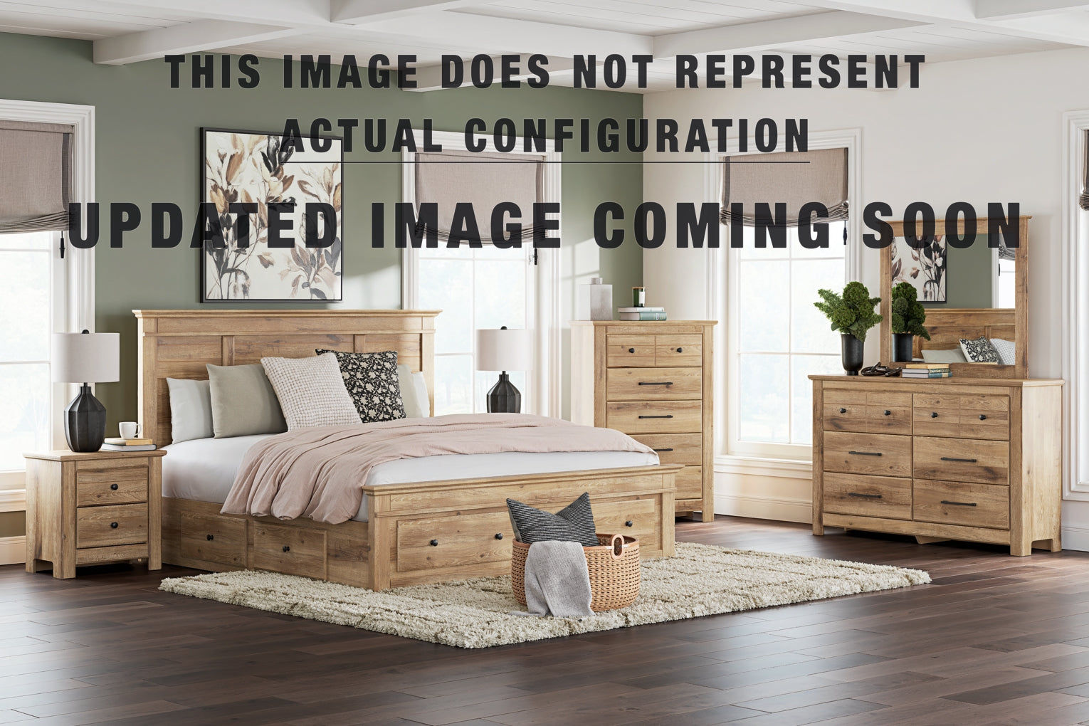 Makidern Panel Storage Bed. Dresser Bedroom Set