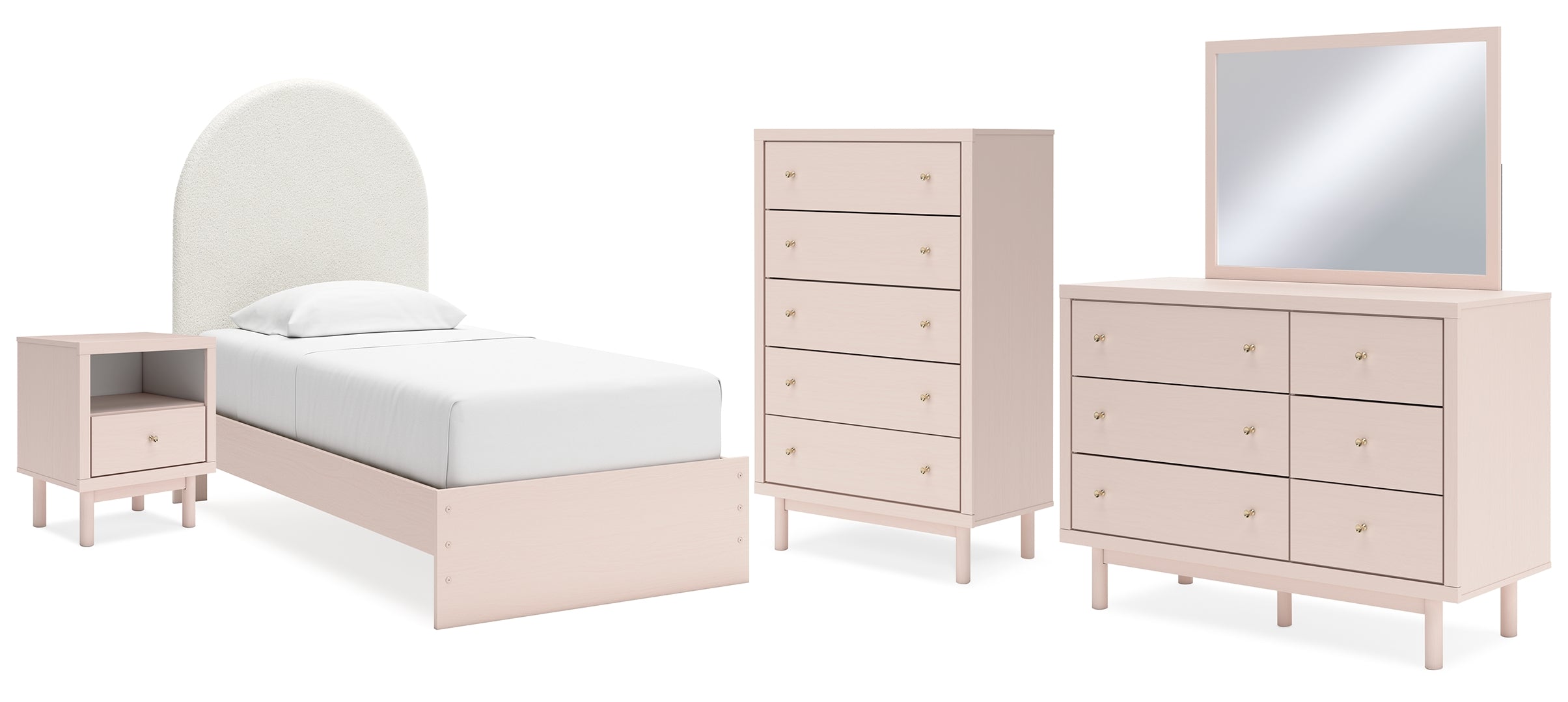 Wistenpine Pink Panel Bedroom Set