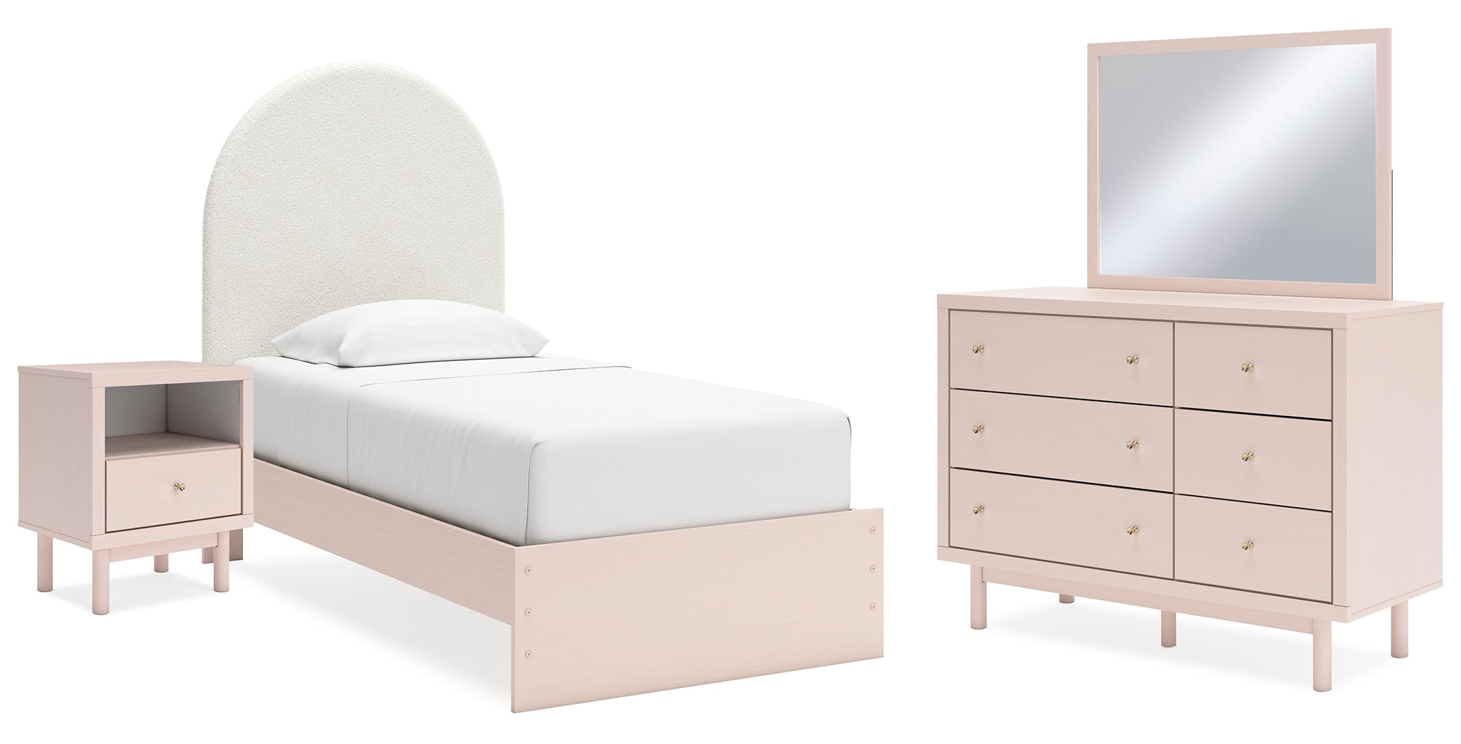 Wistenpine Pink Panel Bedroom Set