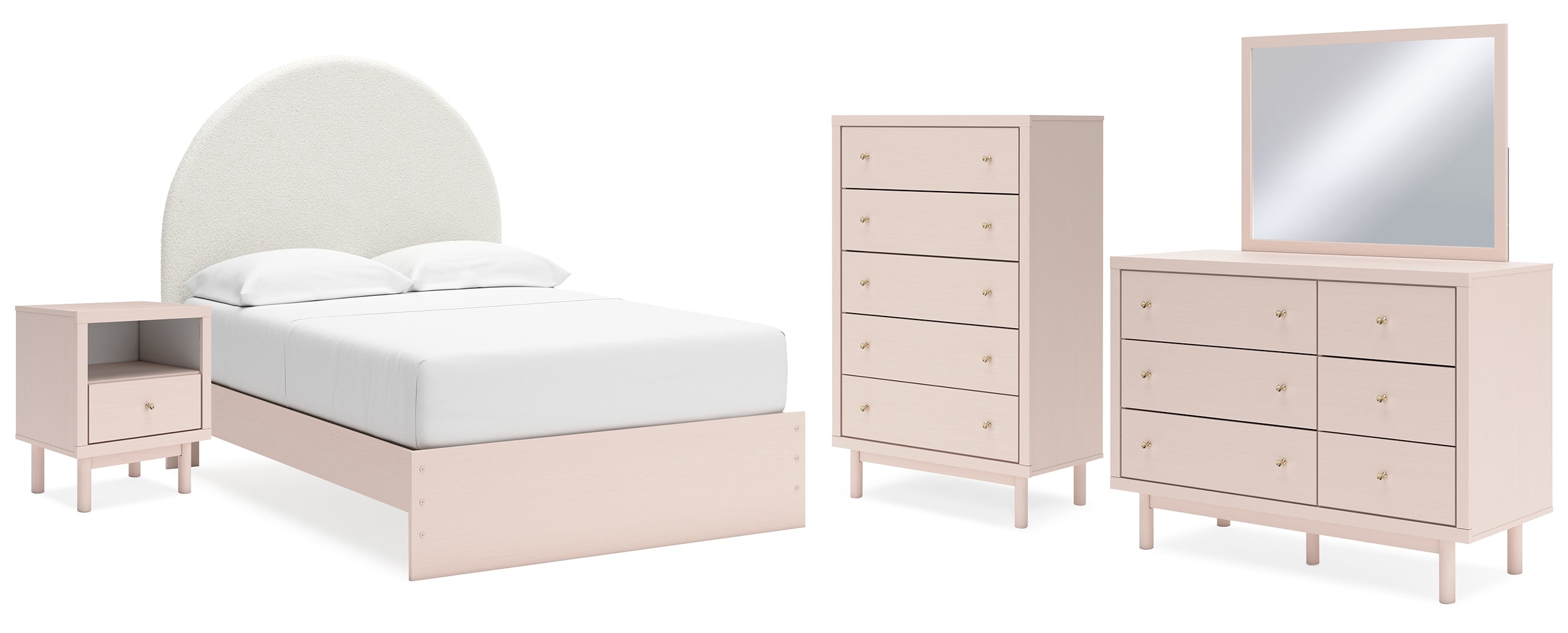 Wistenpine Pink Panel Bedroom Set