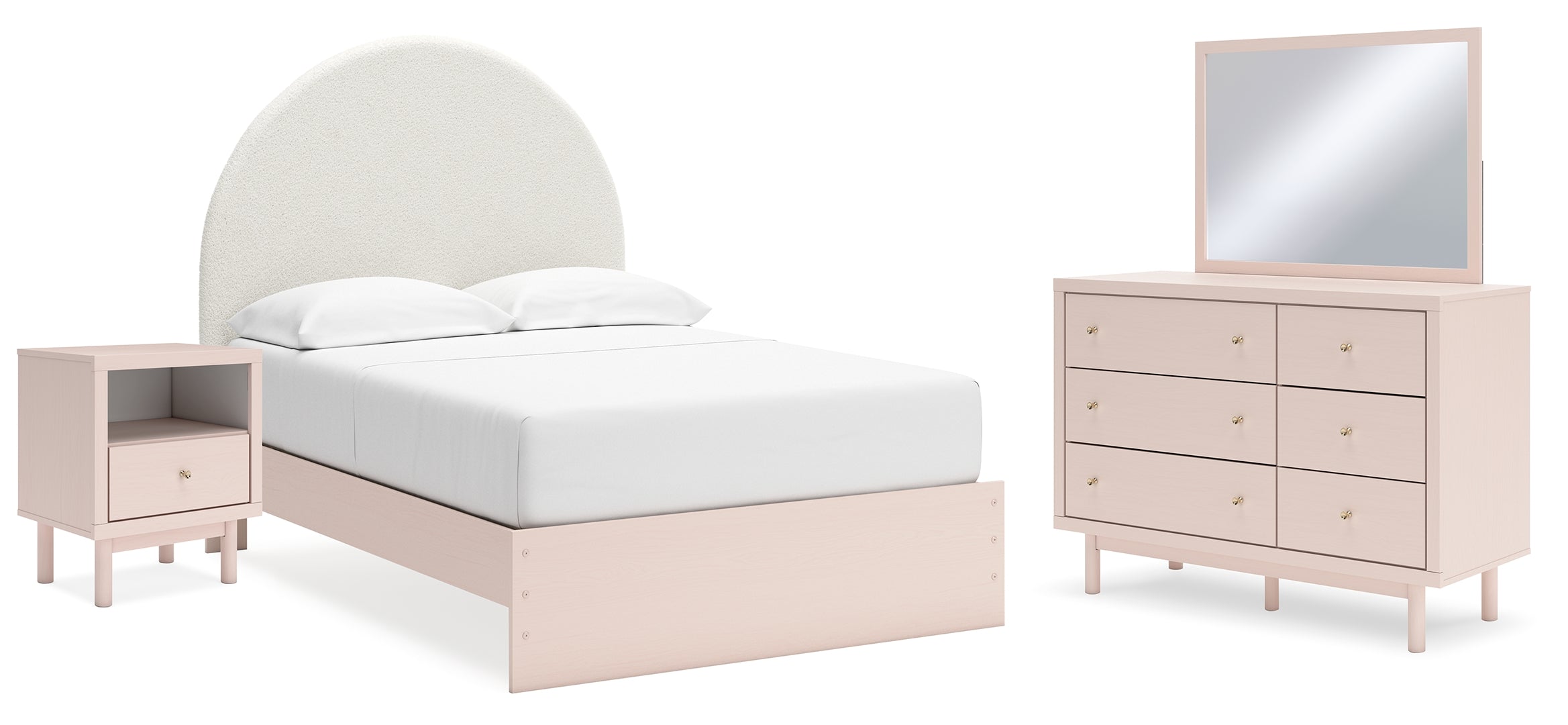 Wistenpine Pink Panel Bedroom Set