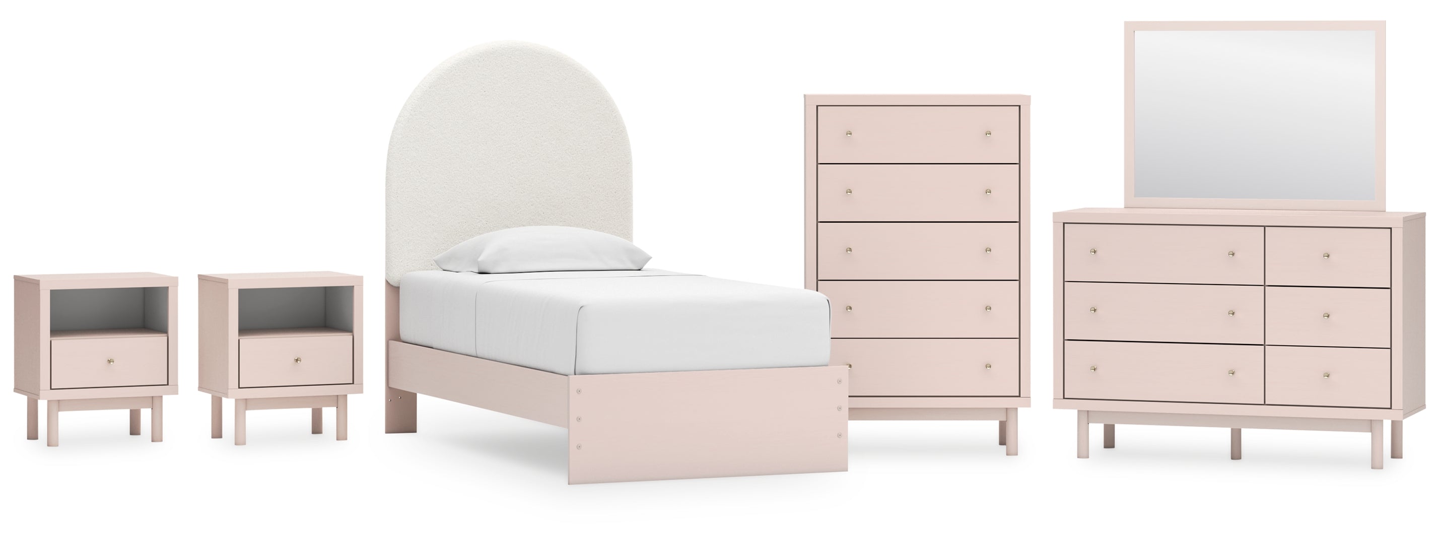 Wistenpine Pink Panel Bedroom Set