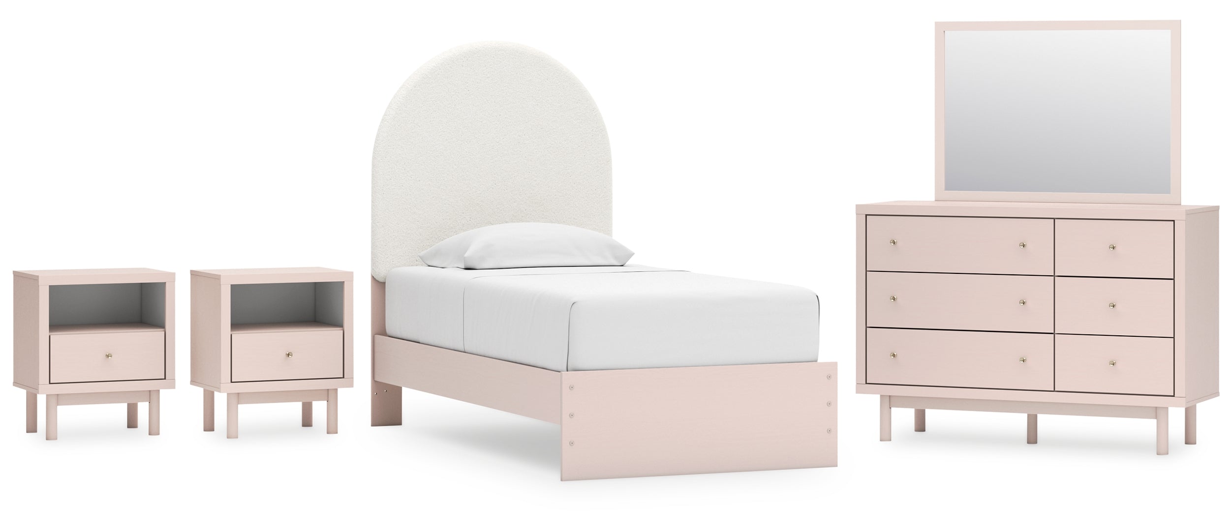 Wistenpine Pink Panel Bedroom Set