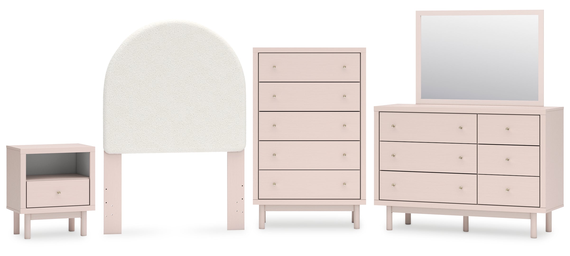 Wistenpine Pink Panel Bedroom Set