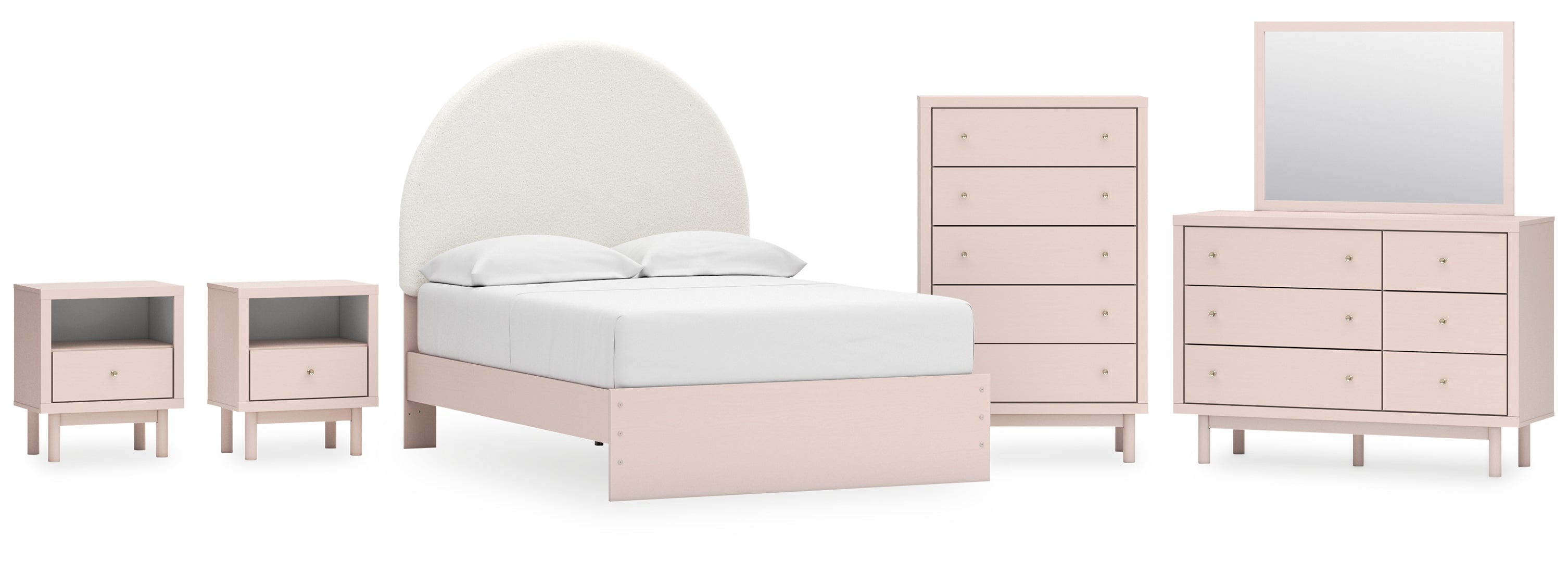 Wistenpine Pink Panel Bedroom Set