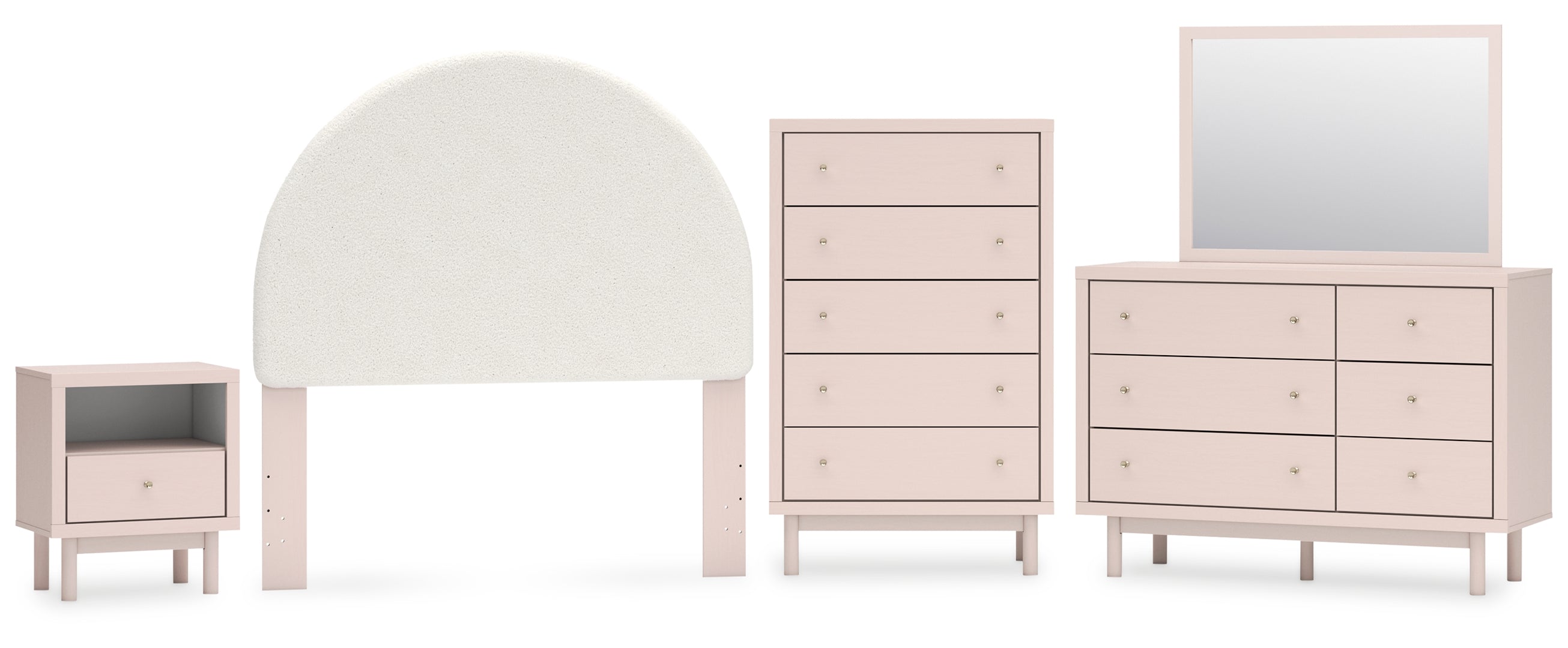 Wistenpine Pink Panel Bedroom Set