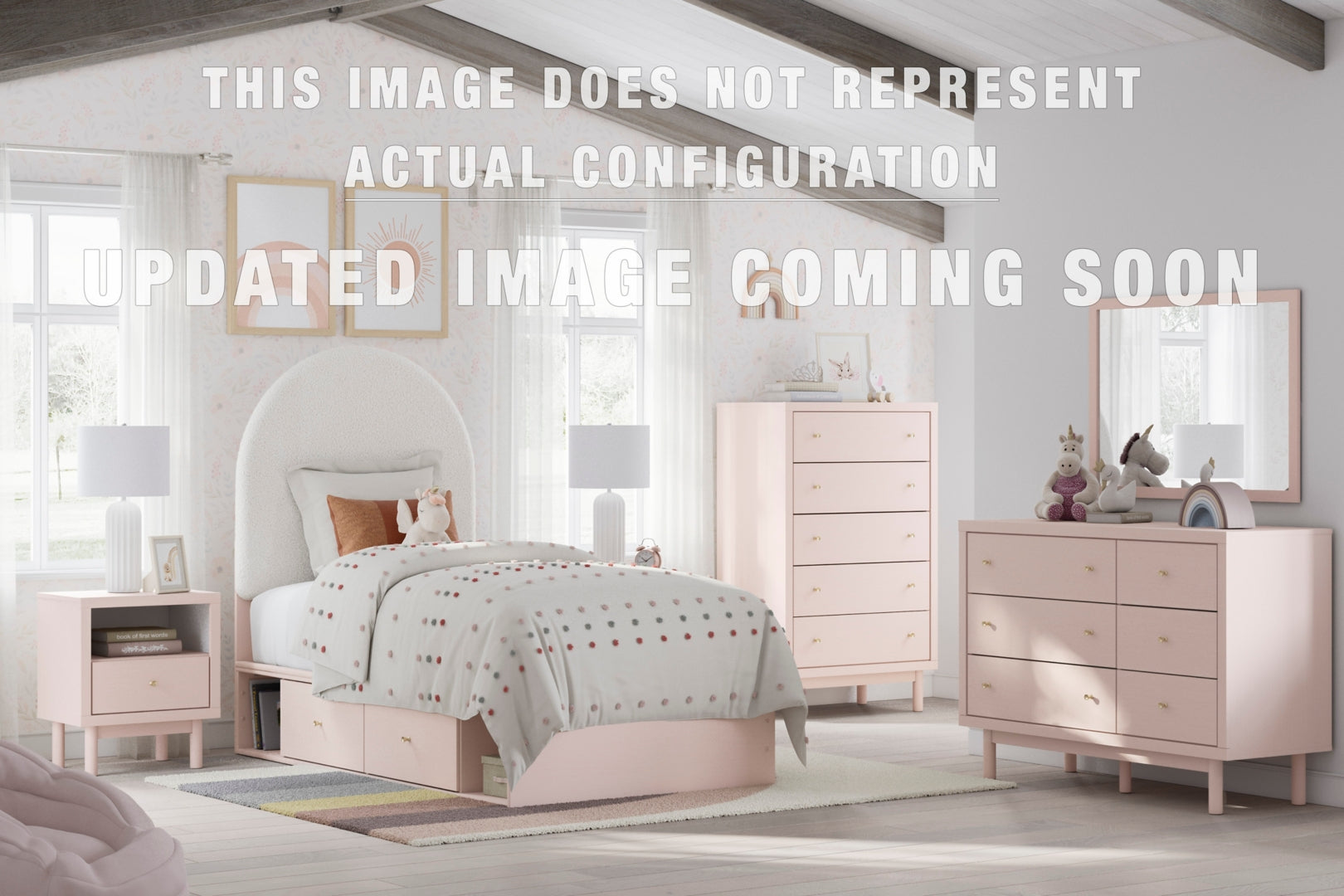 Wistenpine Pink Panel Bedroom Set