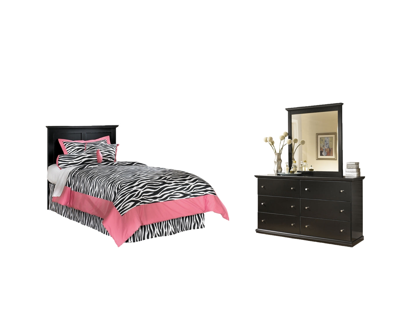 Maribel Black Panel Bedroom Set