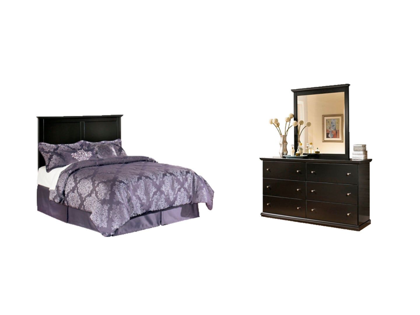 Maribel Black Panel Bedroom Set