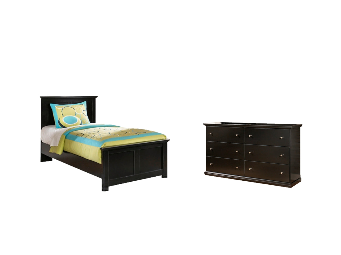 Maribel Black Panel Bedroom Set