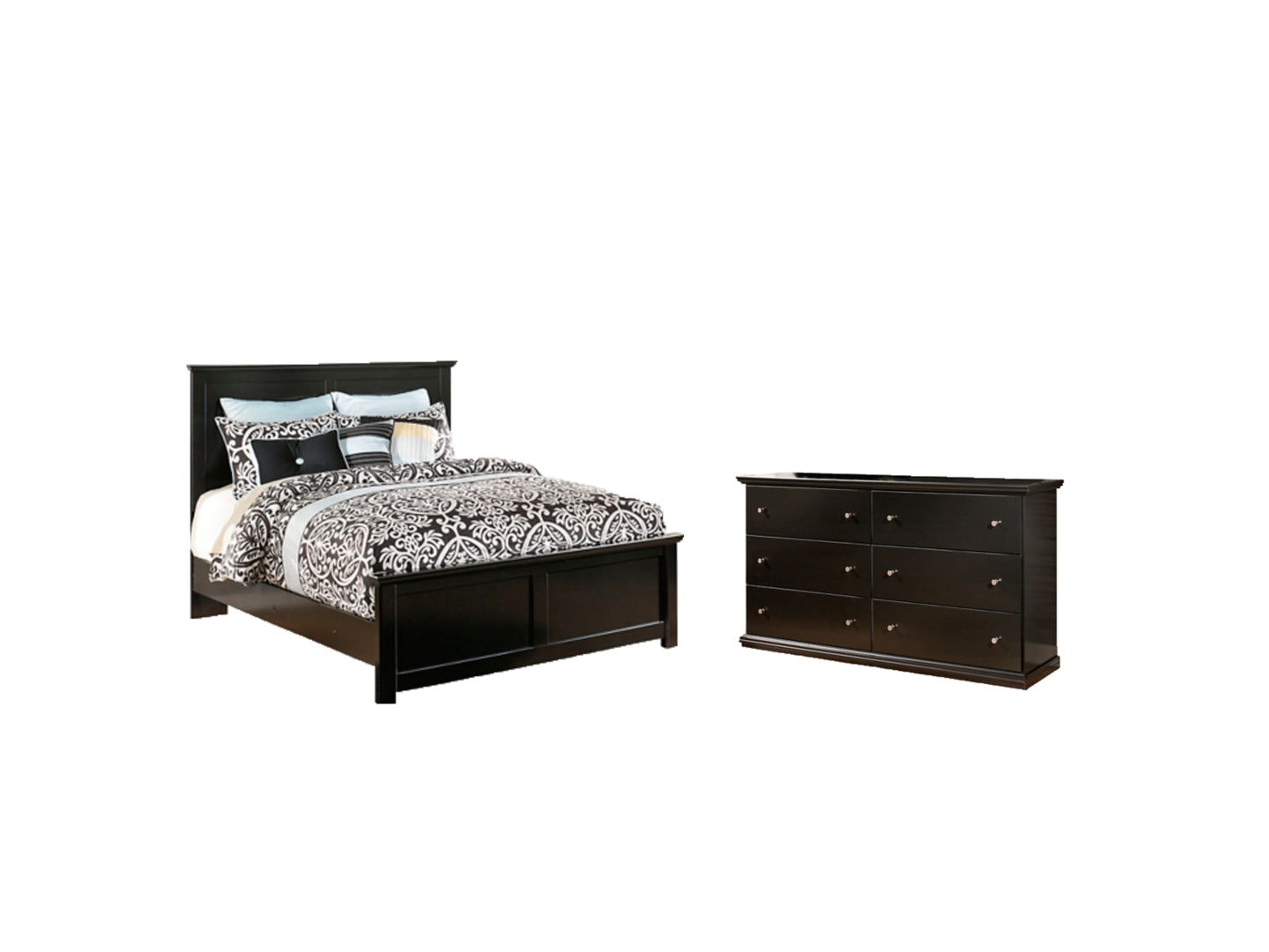 Maribel Black Panel Bedroom Set