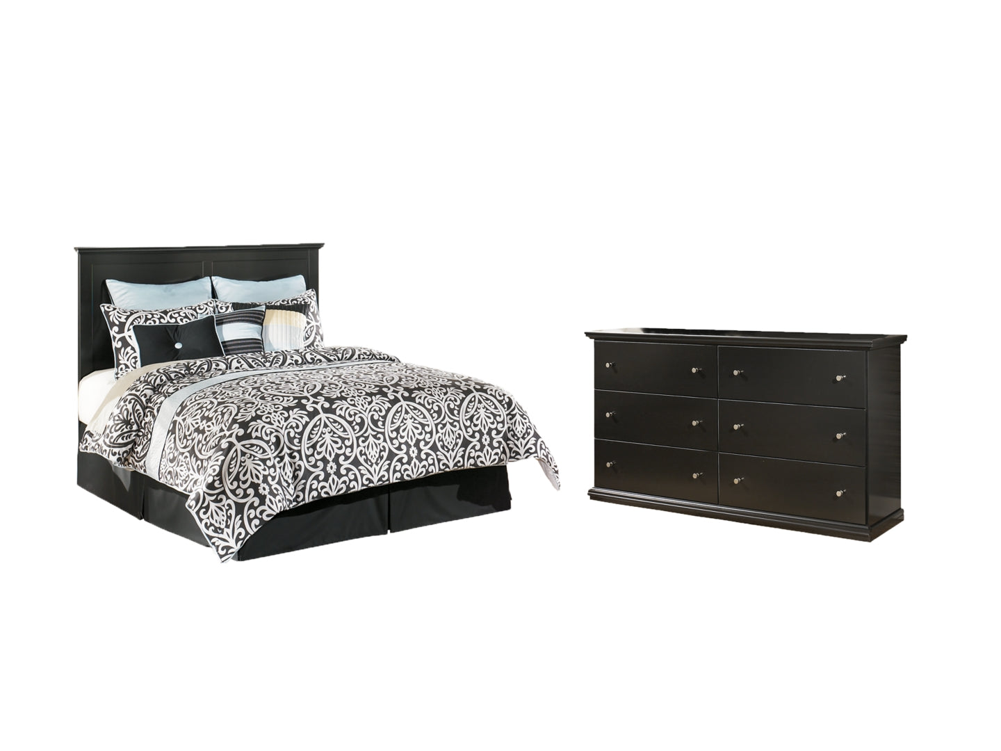 Maribel Black Panel Bedroom Set