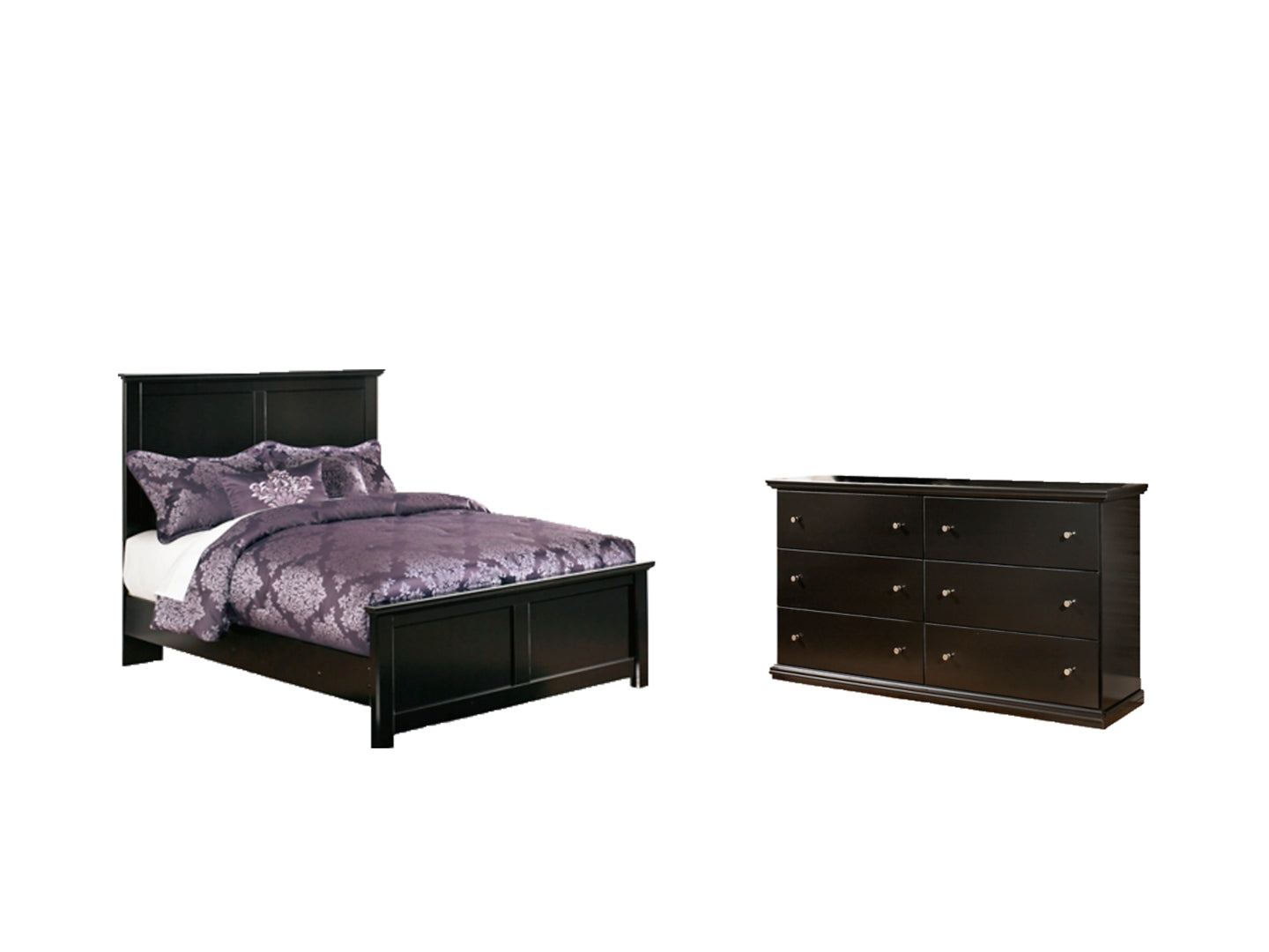 Maribel Black Panel Bedroom Set