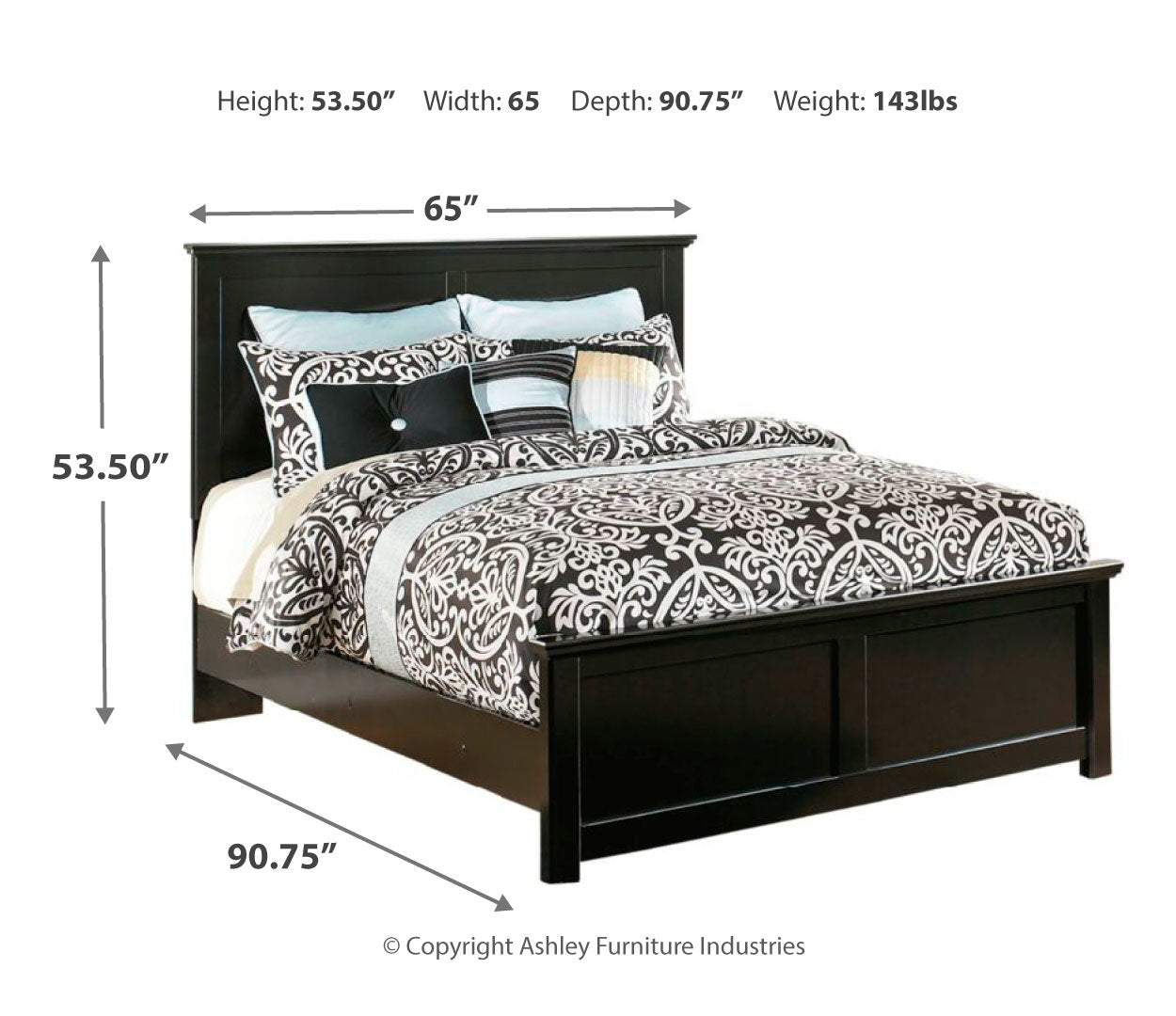 Maribel Black Panel Bedroom Set