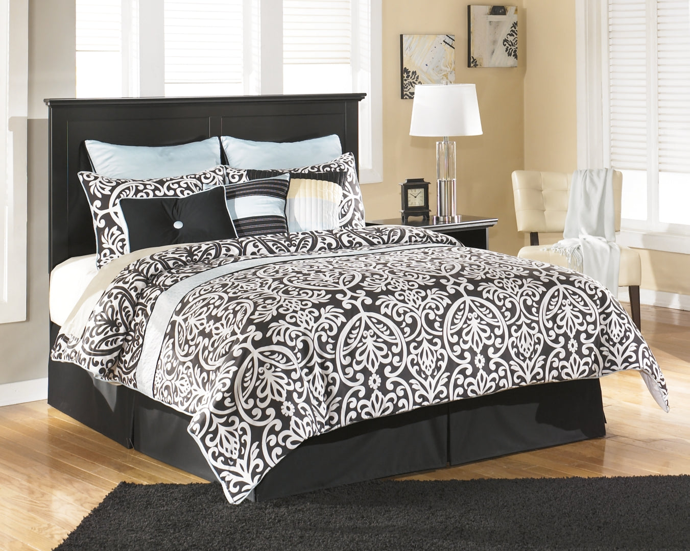 Maribel Black Panel Bedroom Set