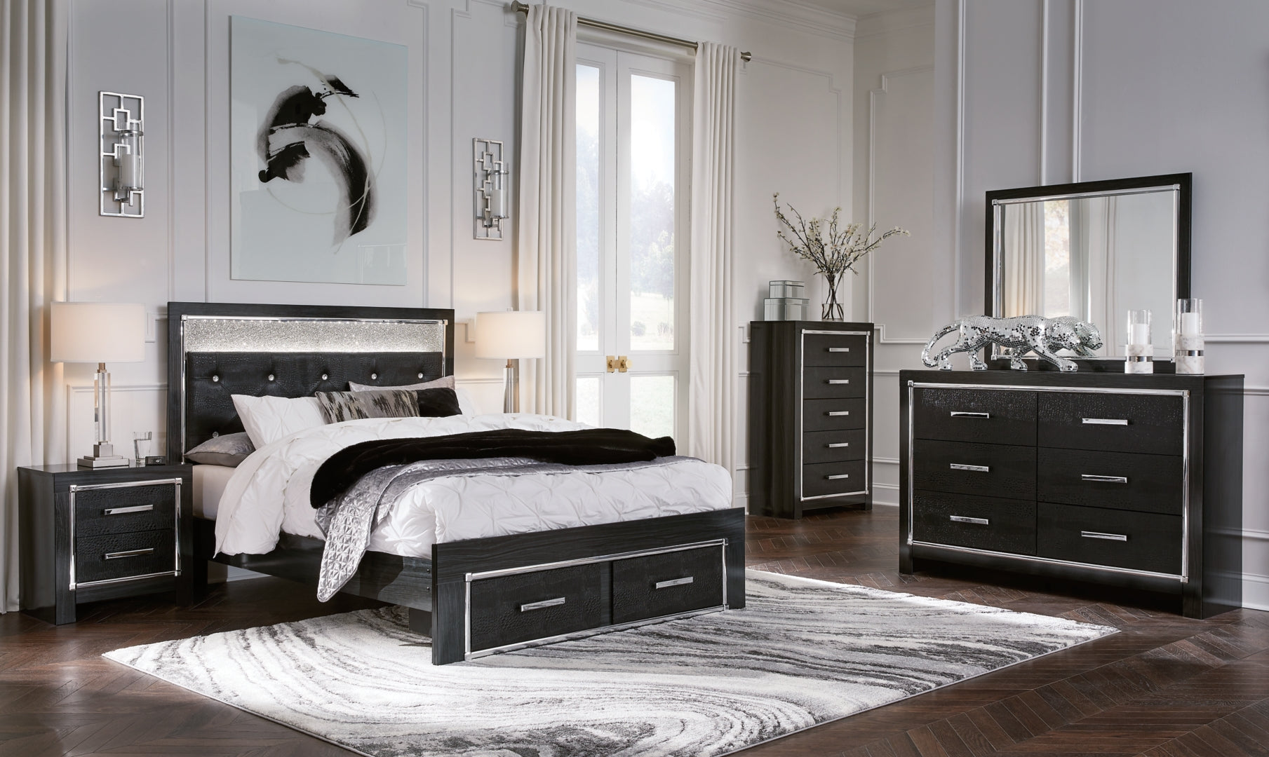 Kaydell Black Panel Bedroom Set