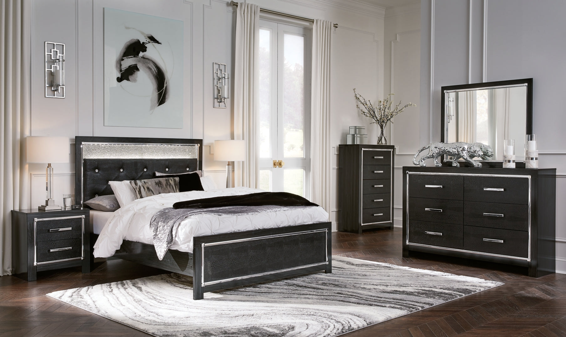 Kaydell Black Panel Bedroom Set