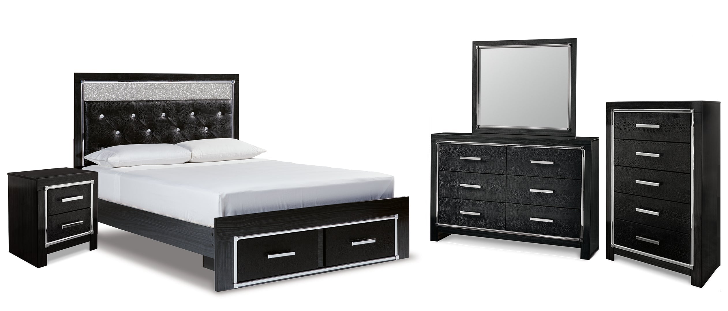 Kaydell Black Panel Bedroom Set