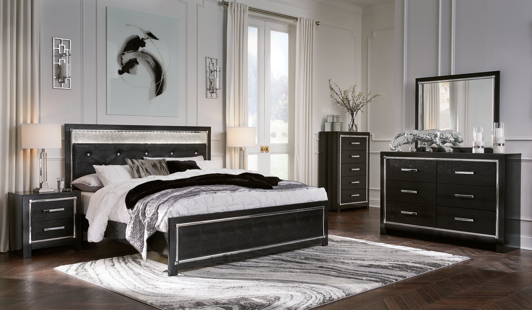 Kaydell Black Panel Bedroom Set