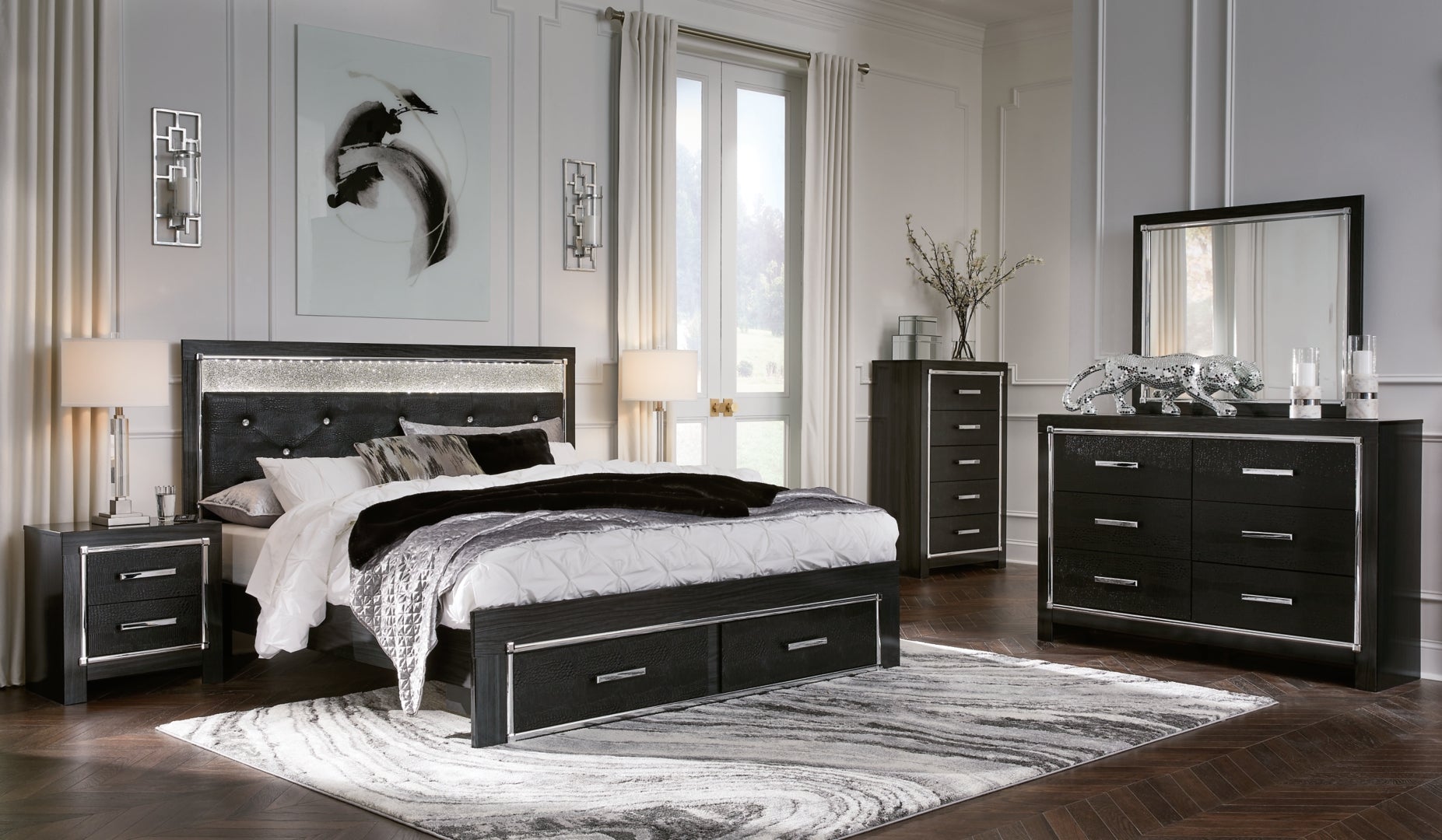 Kaydell Black Panel Bedroom Set