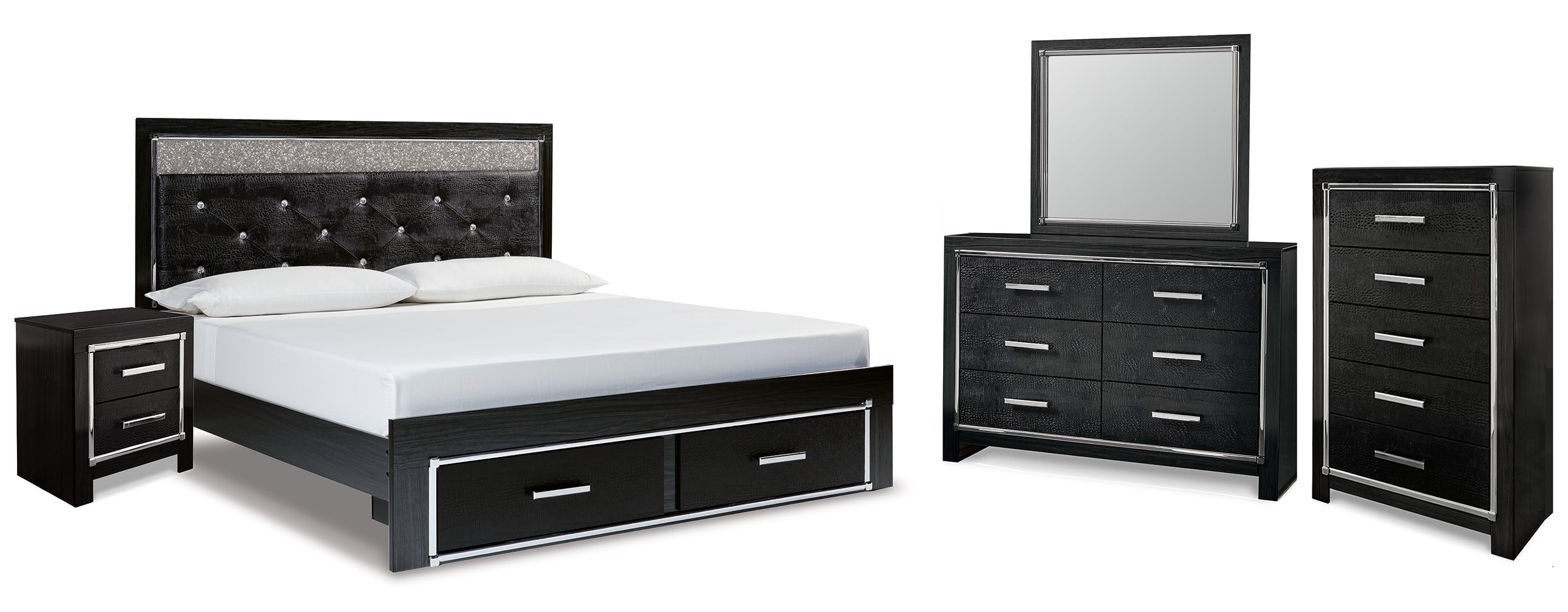 Kaydell Black Panel Bedroom Set