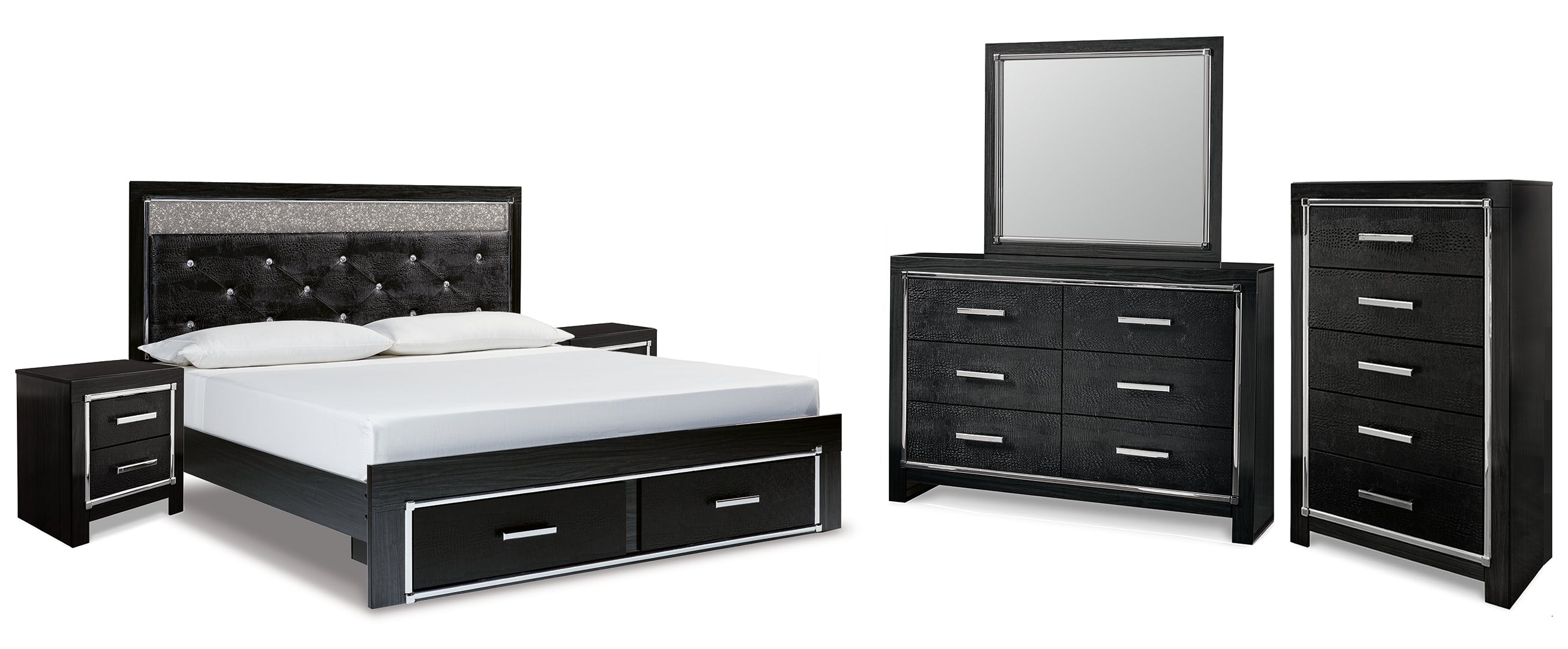 Kaydell Black Panel Bedroom Set