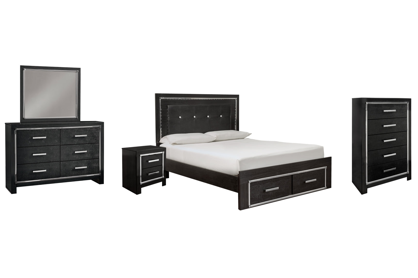 Kaydell Black Panel Bedroom Set