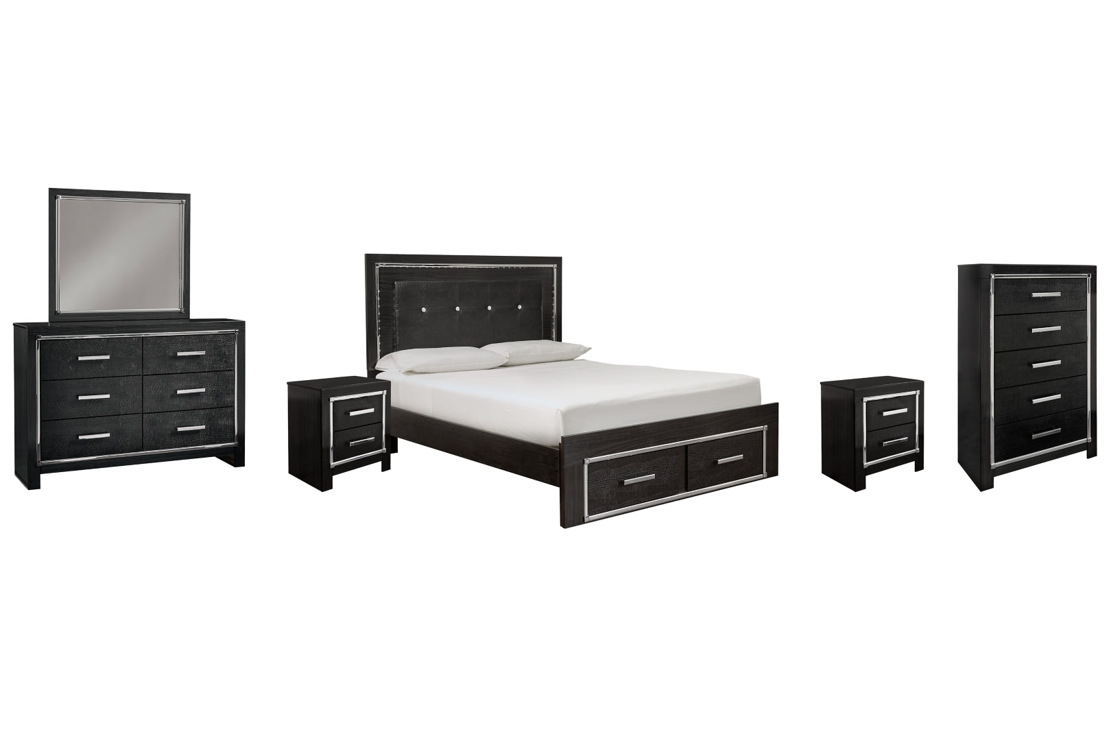 Kaydell Black Panel Bedroom Set