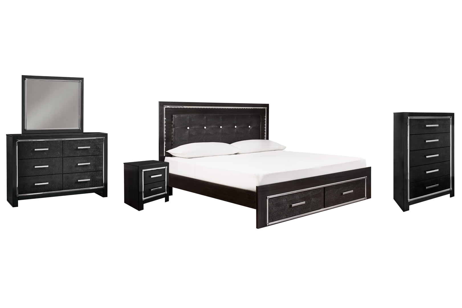 Kaydell Black Panel Bedroom Set