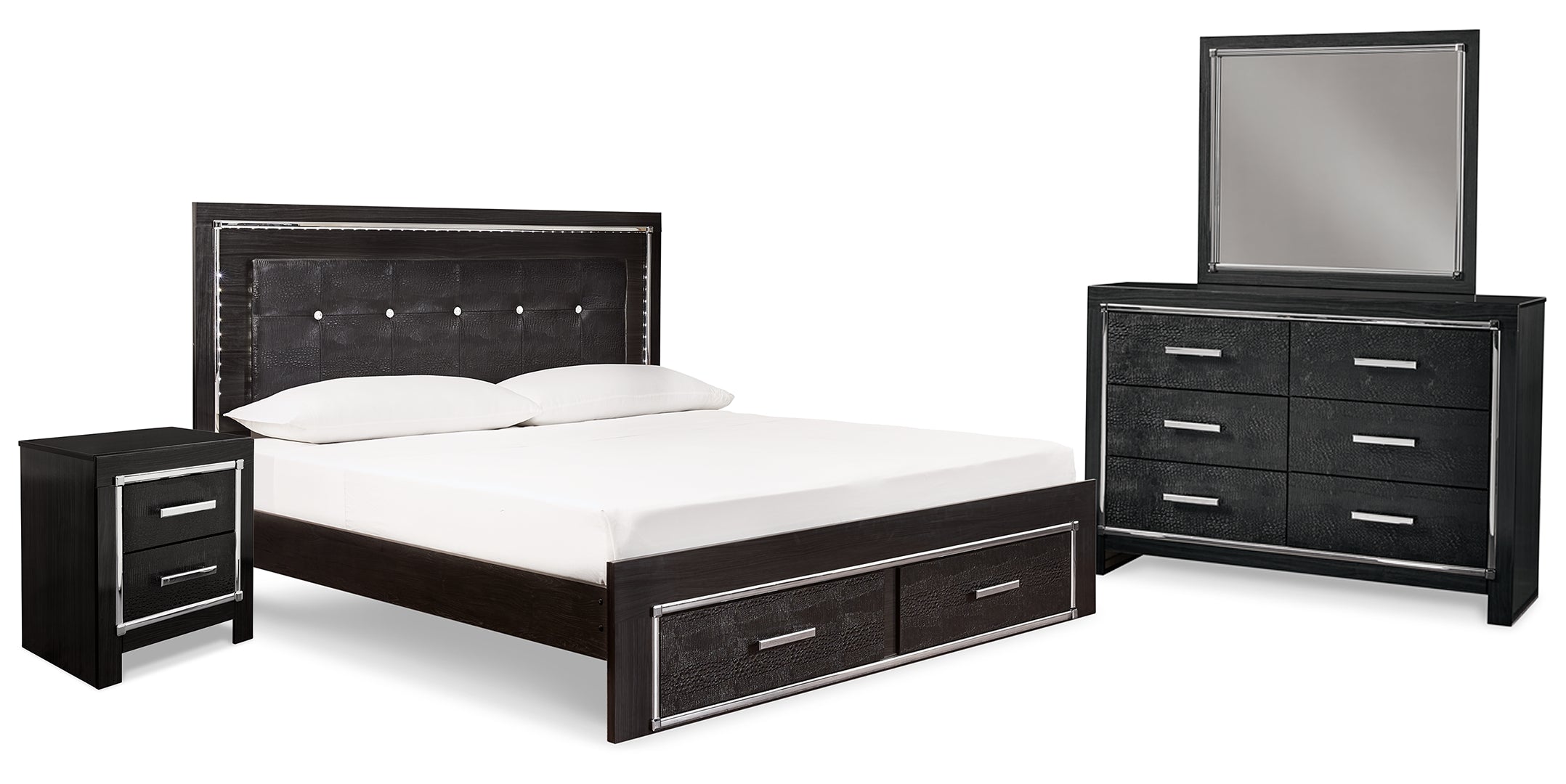 Kaydell Black Panel Bedroom Set