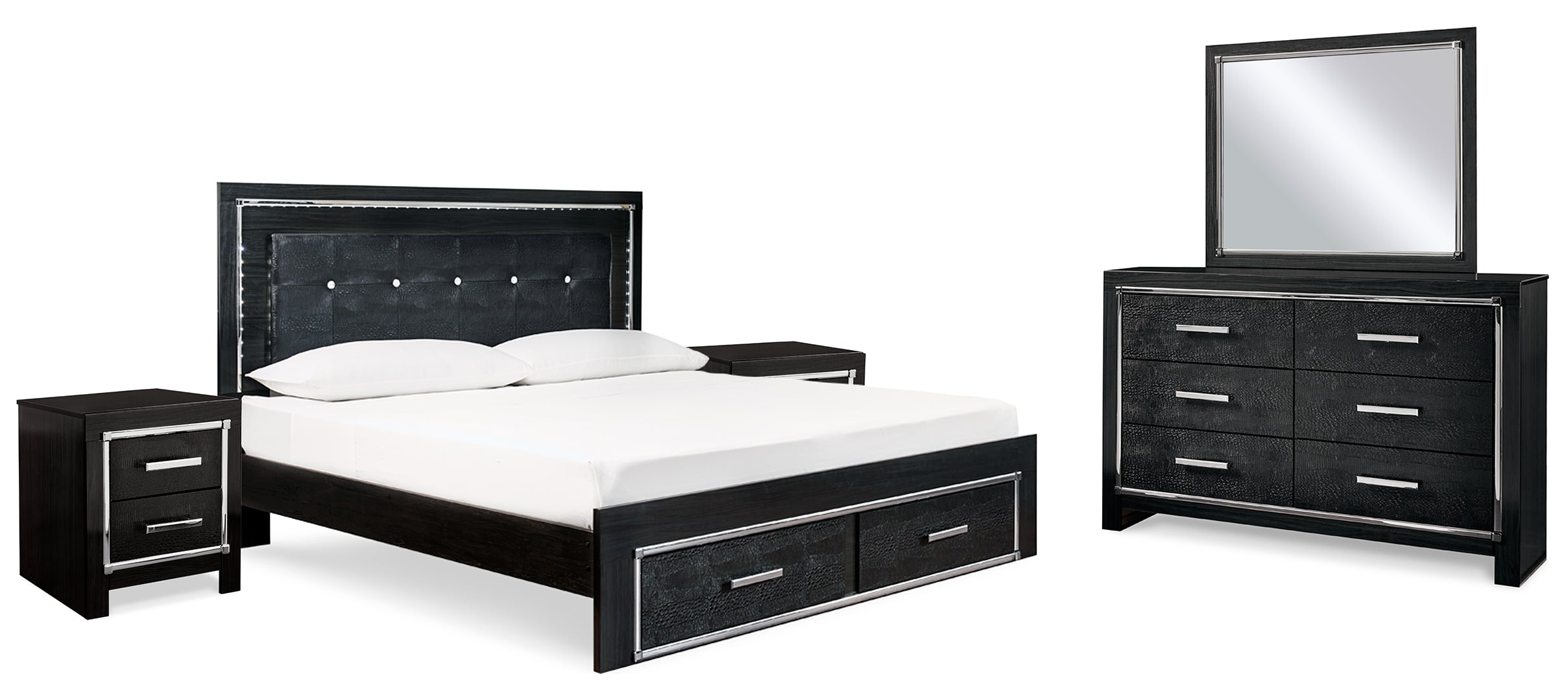 Kaydell Black Panel Bedroom Set