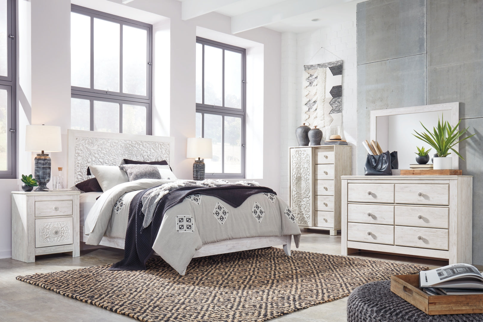 Paxberry White Panel Bedroom Set