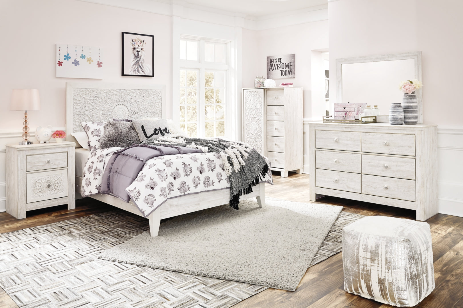 Paxberry White Panel Bedroom Set