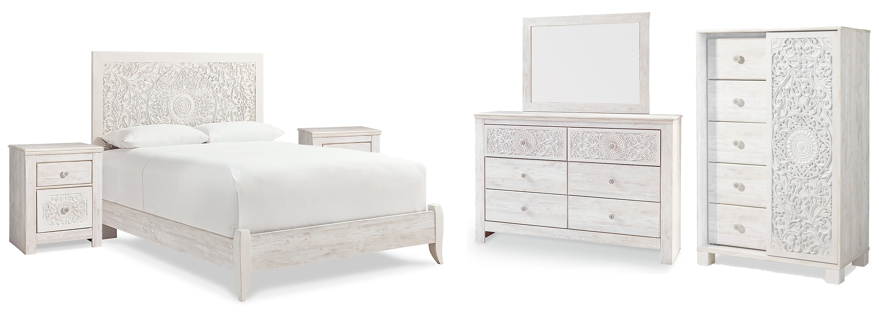 Paxberry White Panel Bedroom Set