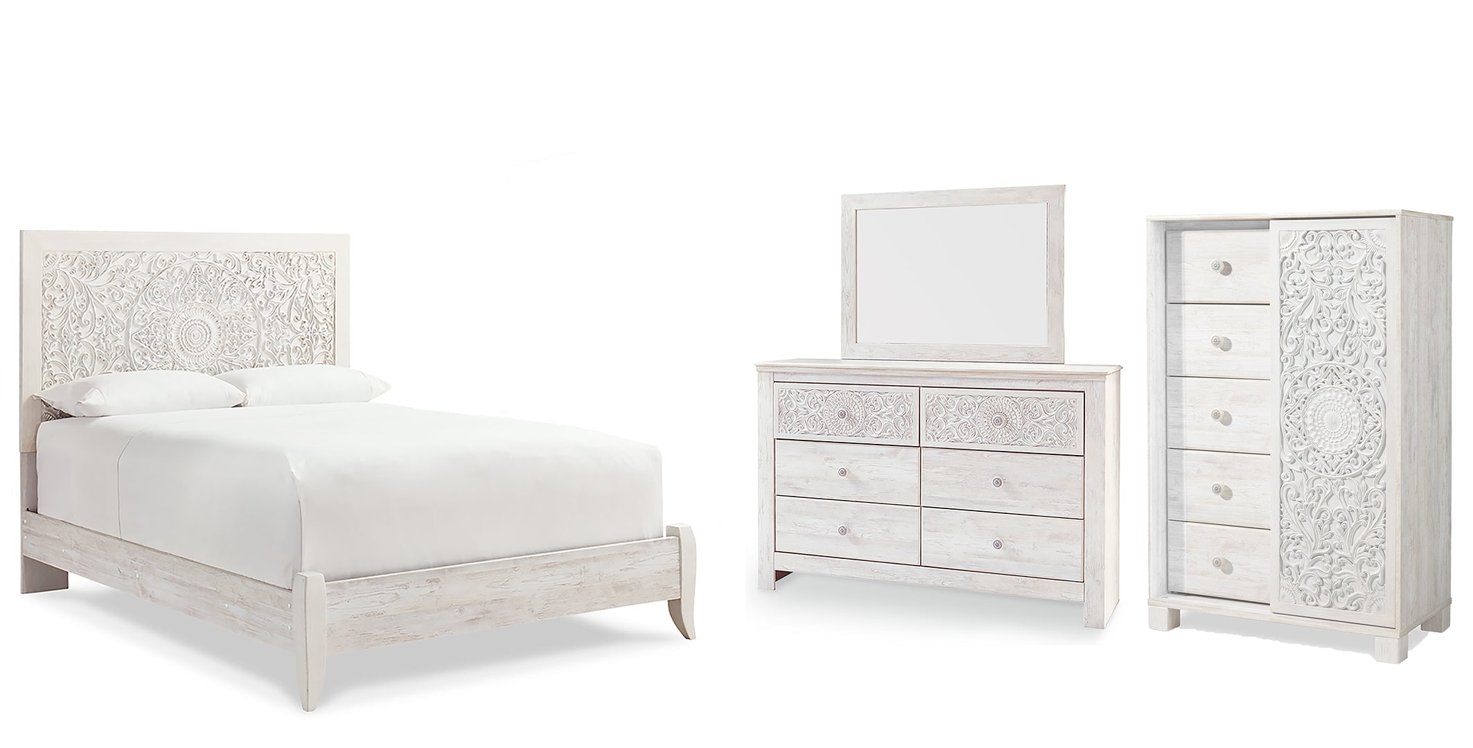 Paxberry White Panel Bedroom Set