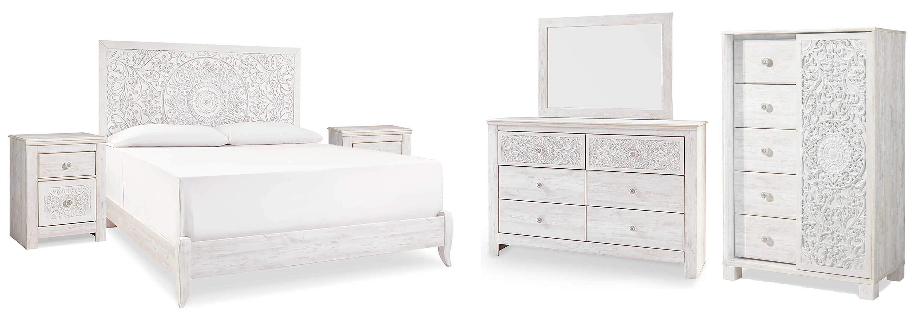 Paxberry White Panel Bedroom Set