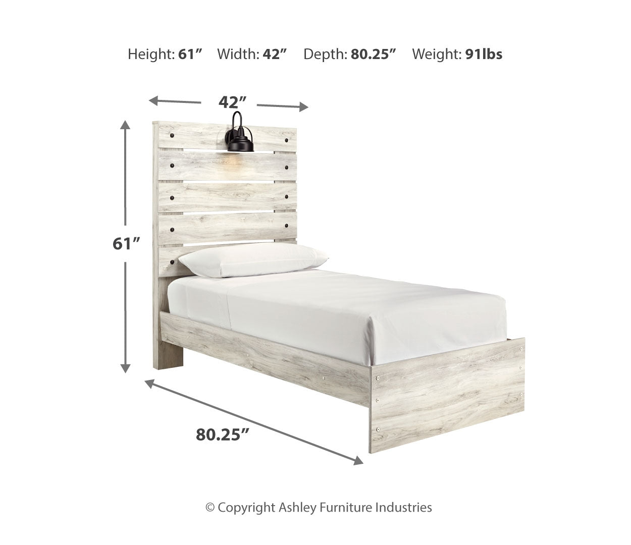 Cambeck Panel Bed with 2 Storage Drawers