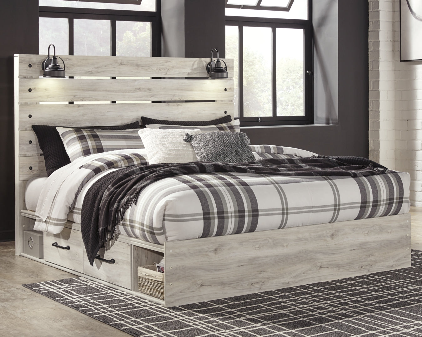 Cambeck Panel Bed with 2 Storage Drawers