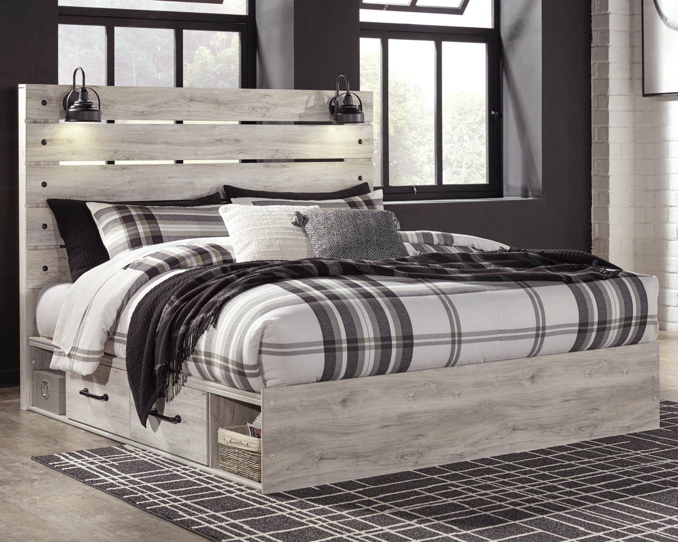 Cambeck Panel Bed with 2 Storage Drawers