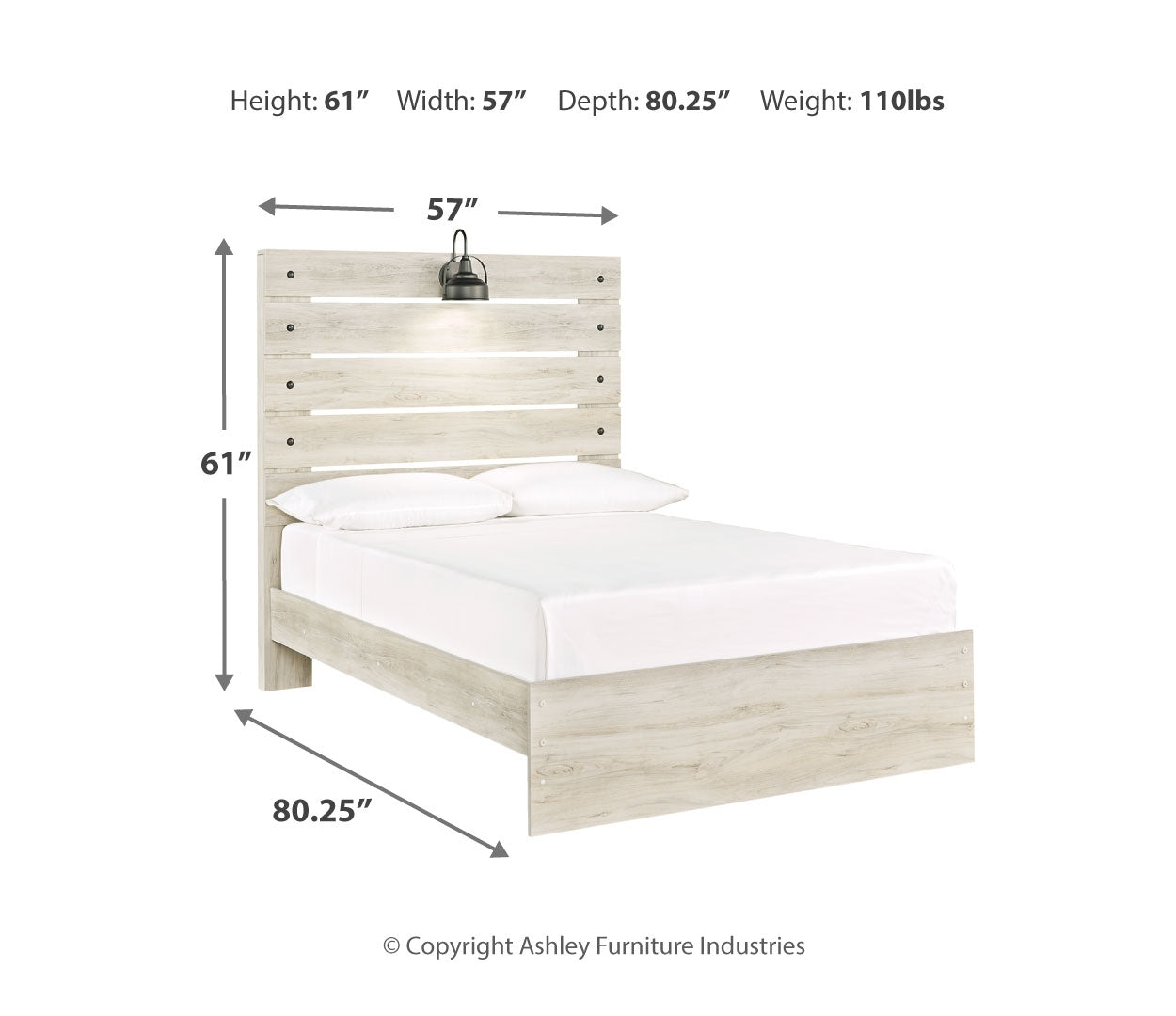 Cambeck Panel Bed with 2 Storage Drawers