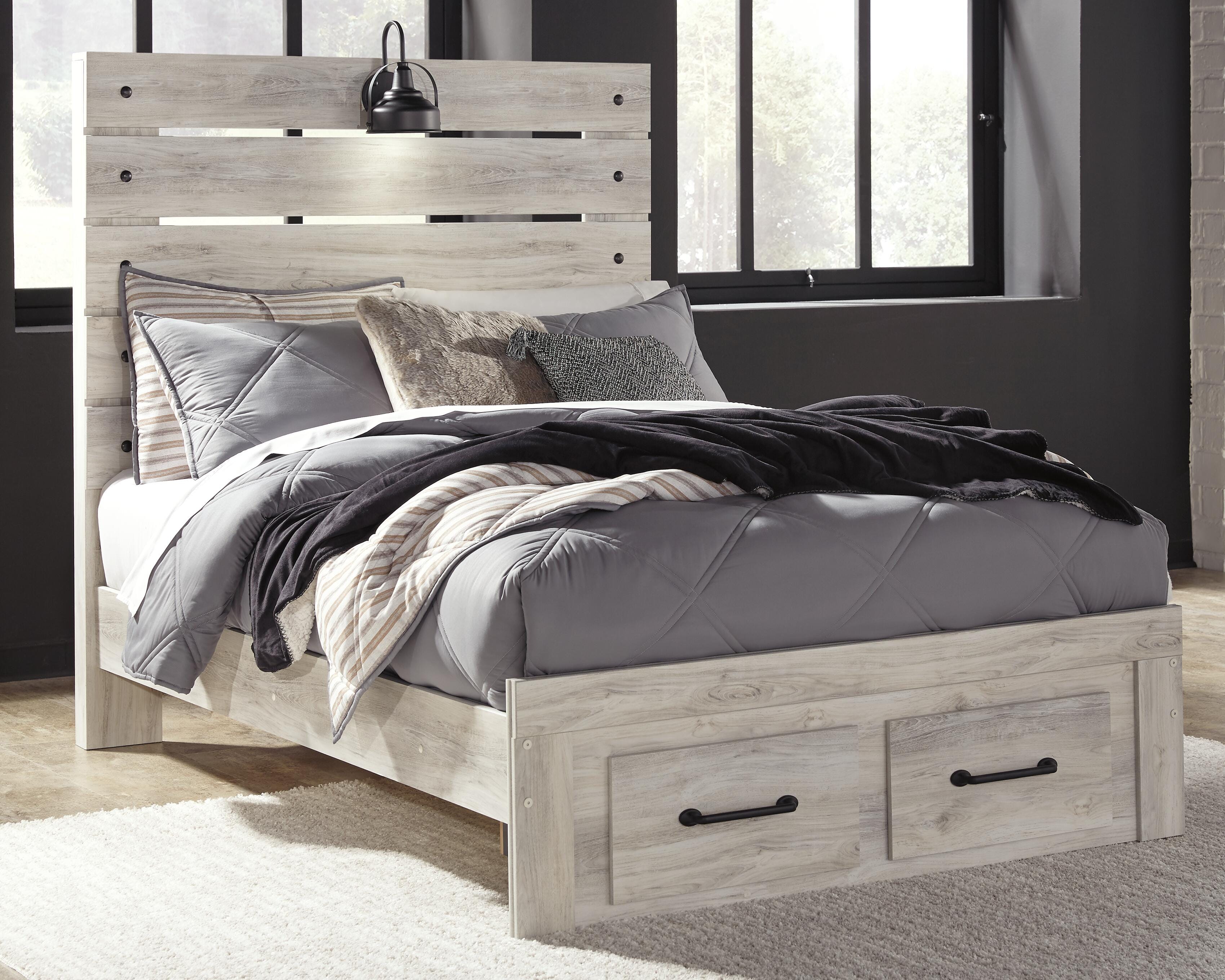 Cambeck Panel Bed with 2 Storage Drawers