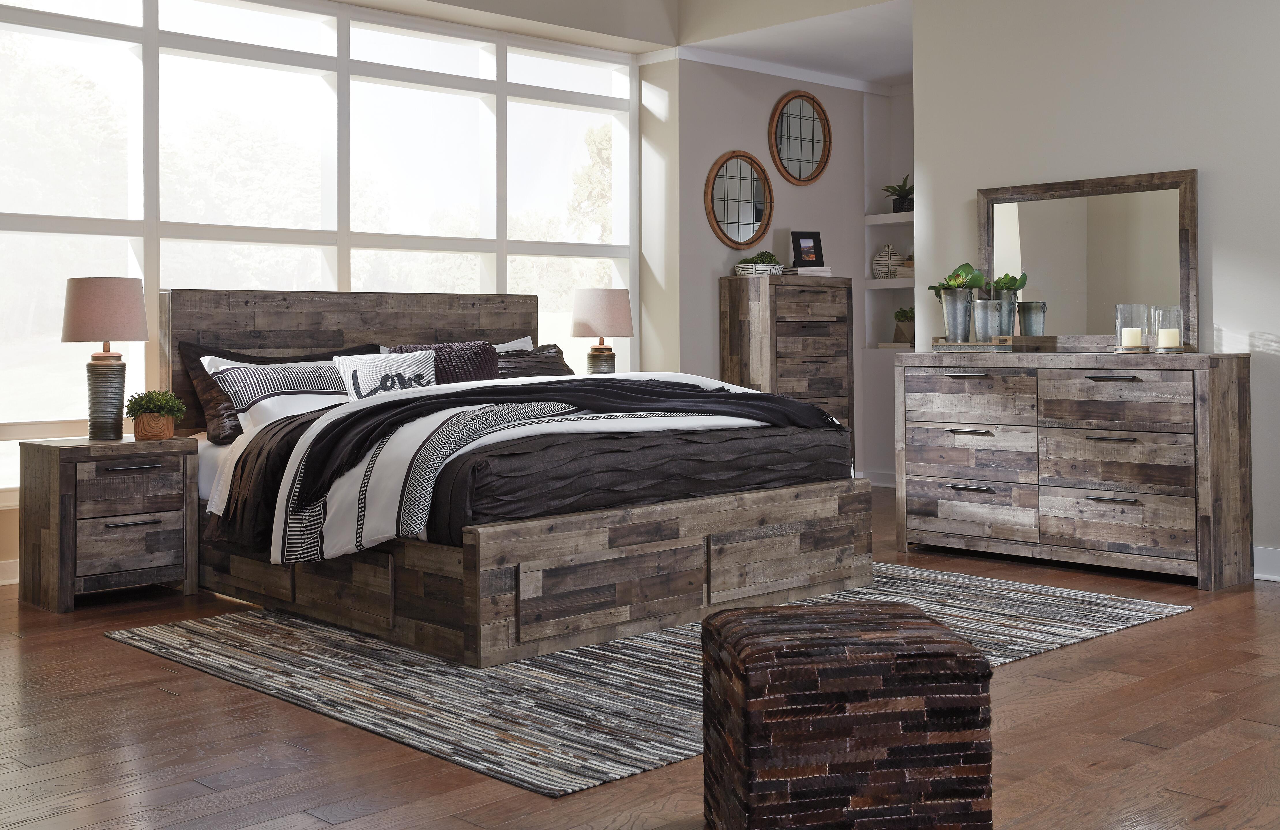 Derekson Panel Bed with 4 Storage Drawers