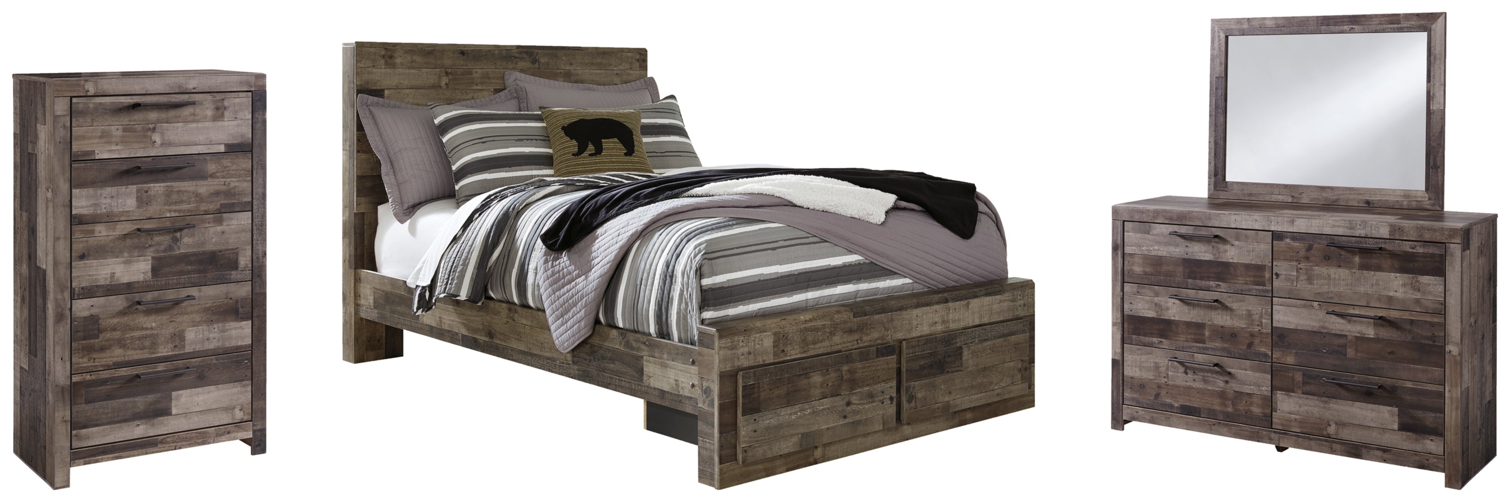 Derekson Panel Bed, Dresser, Mirror, Chest & Nightstand, Bedroom Set