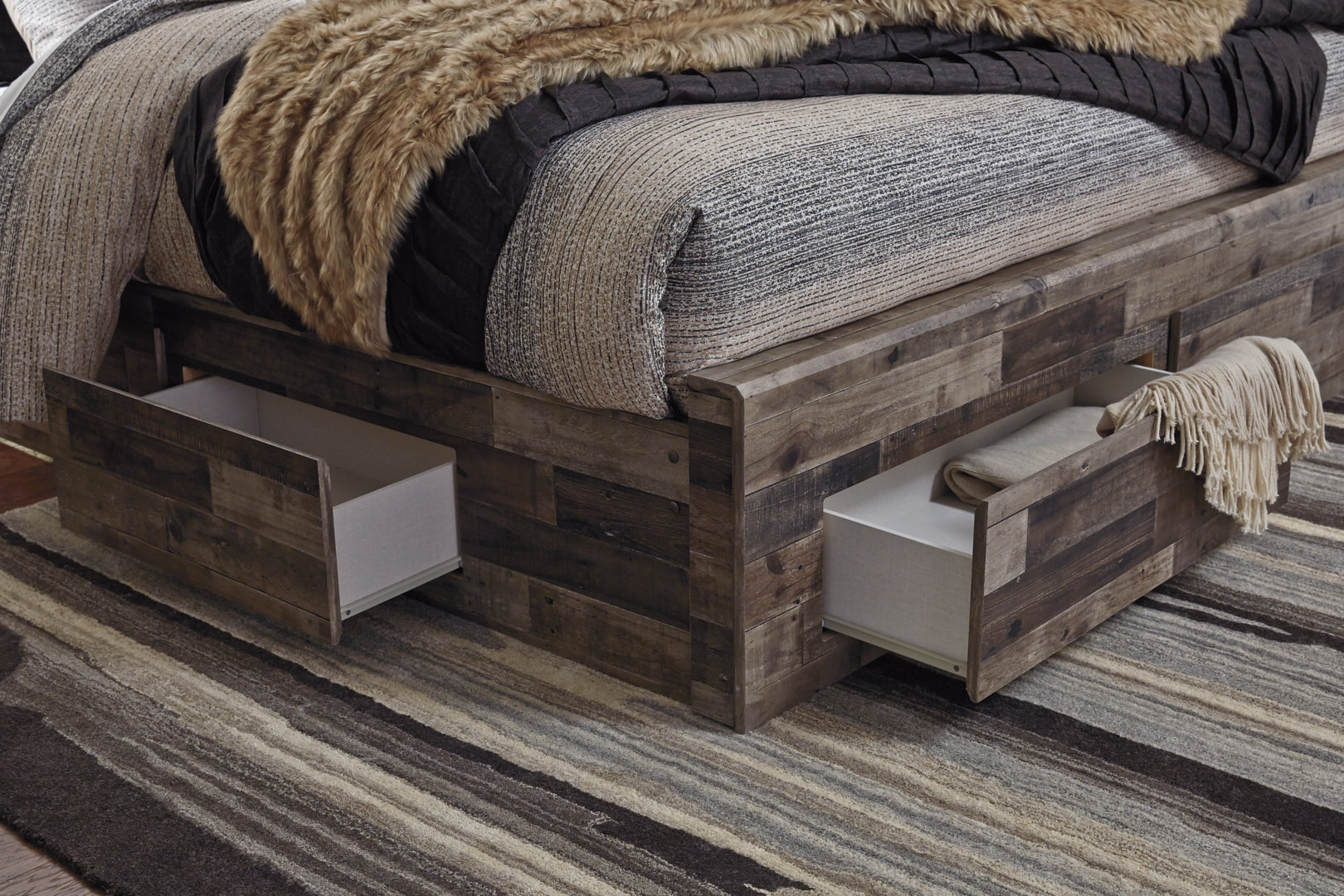 Derekson Panel Bed with Storage Drawers