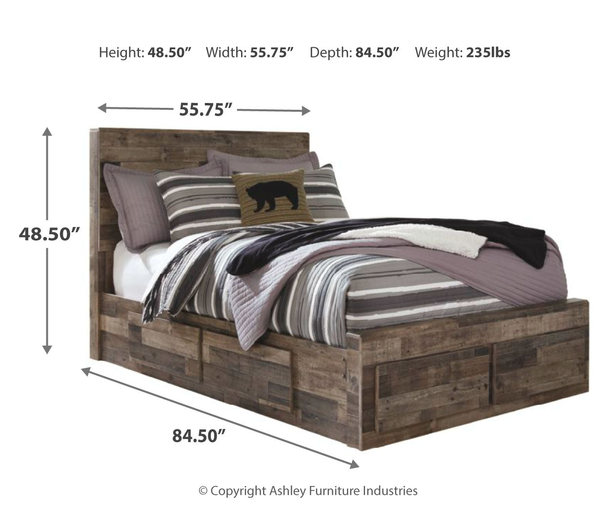 Derekson Panel Bed with Storage Drawers