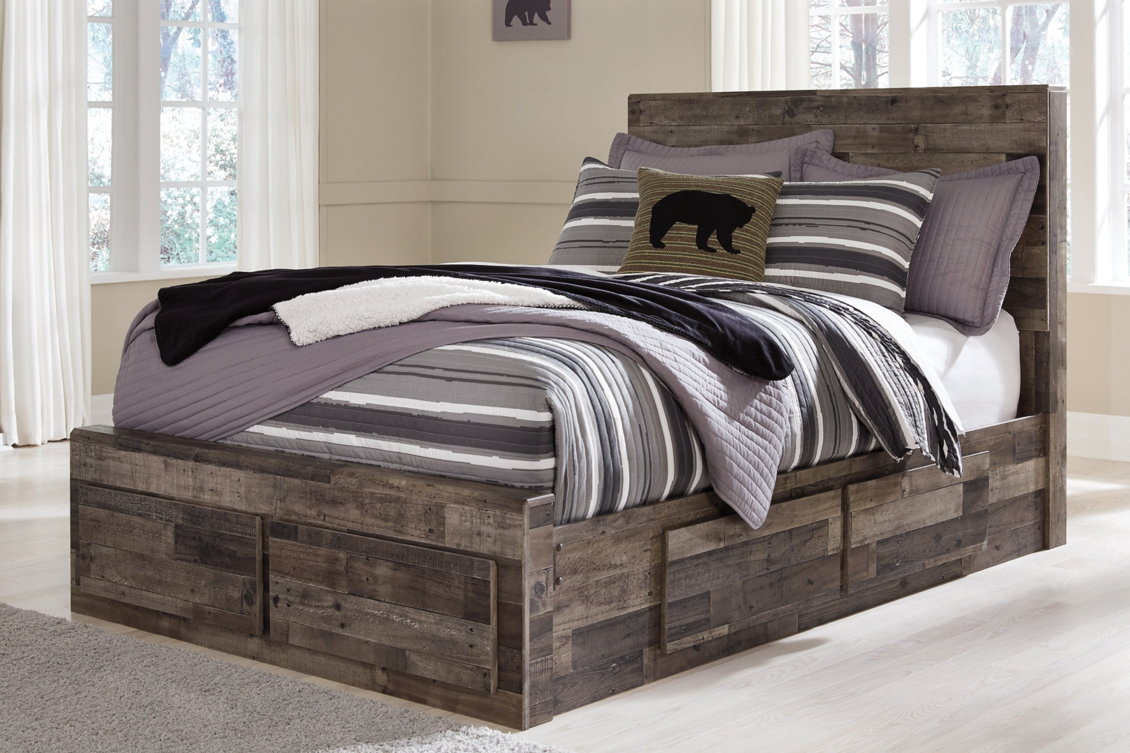 Derekson Panel Bed with Storage Drawers