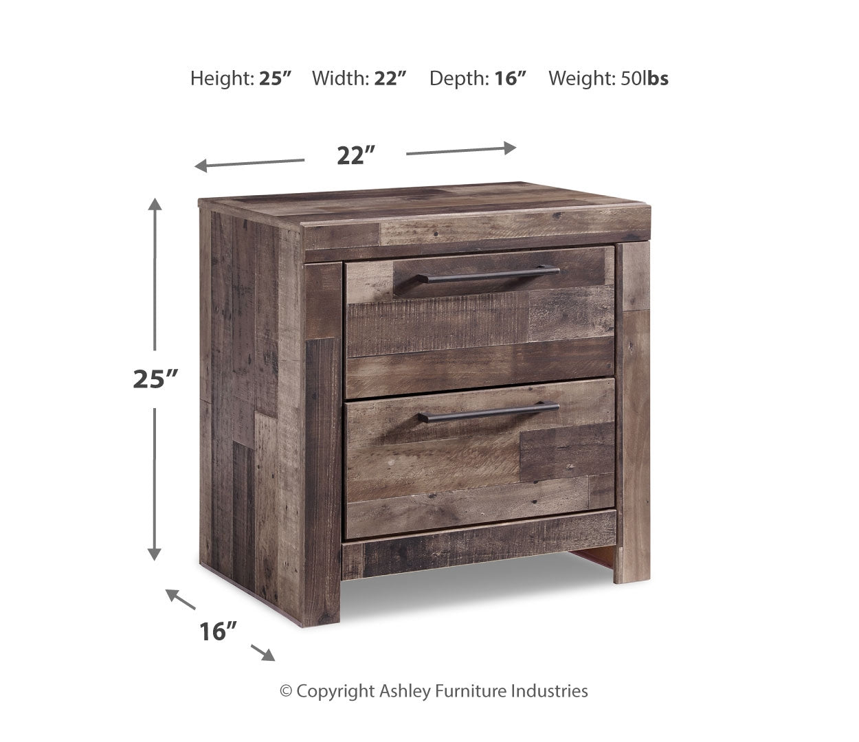 Derekson Two Drawer Night Stand