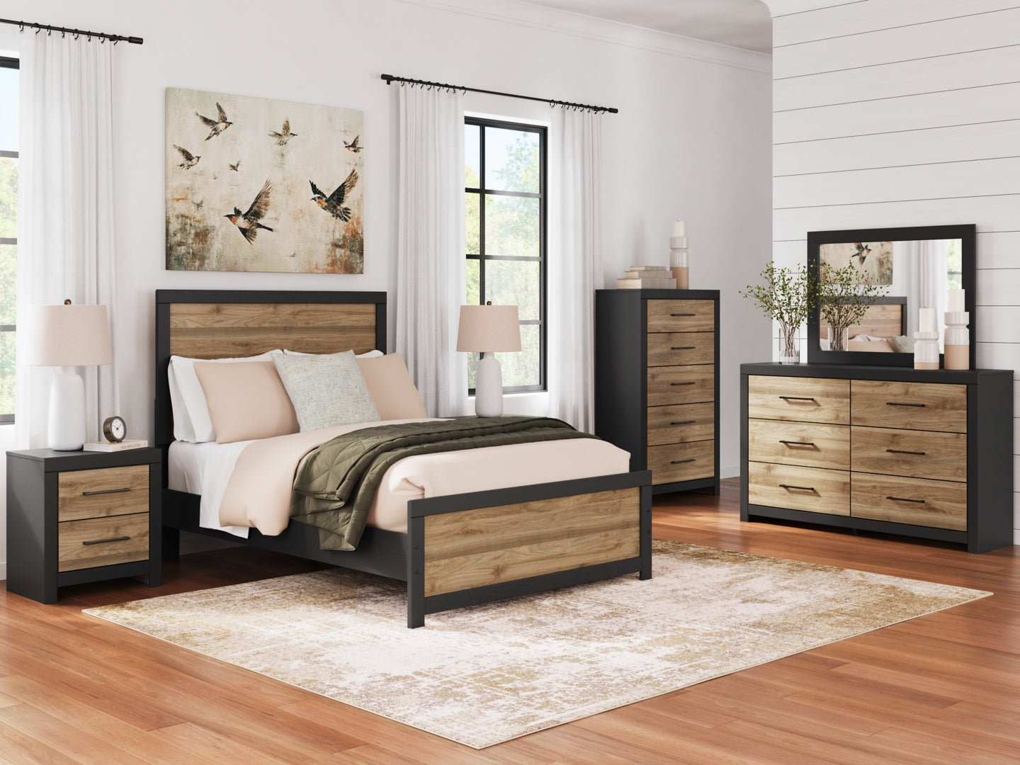 Vertani Brown Panel Bedroom Set