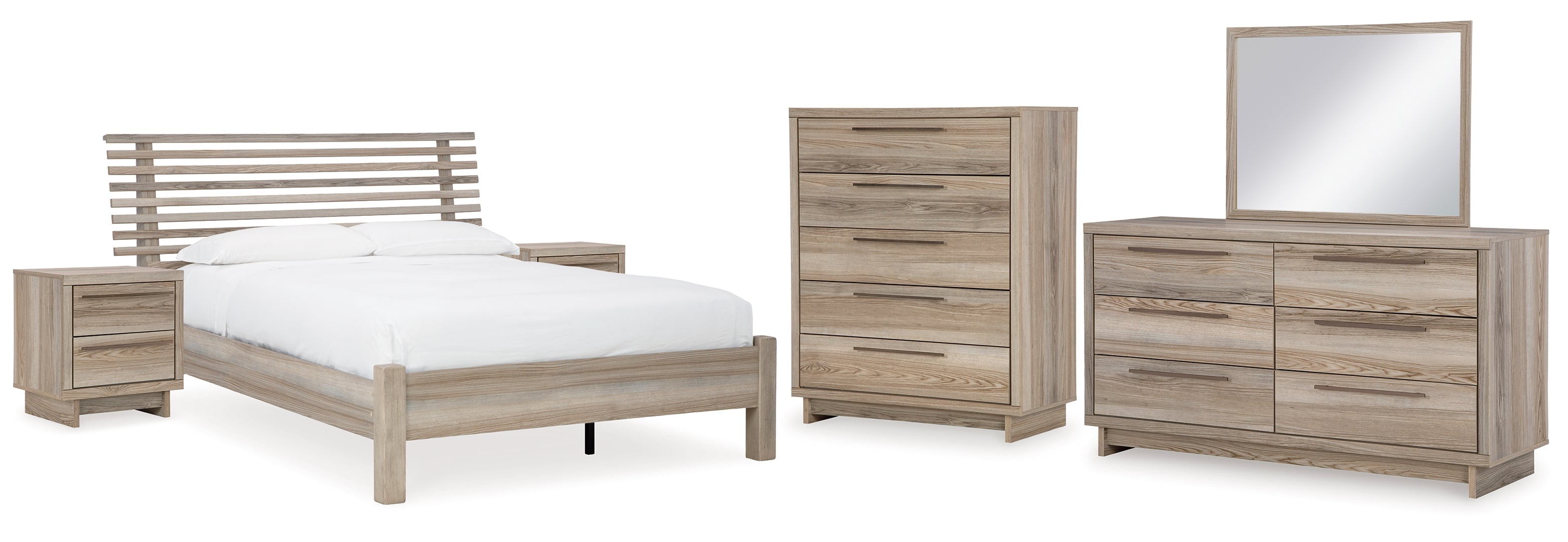 Hasbrick Brown Panel Headboard Bedroom Set